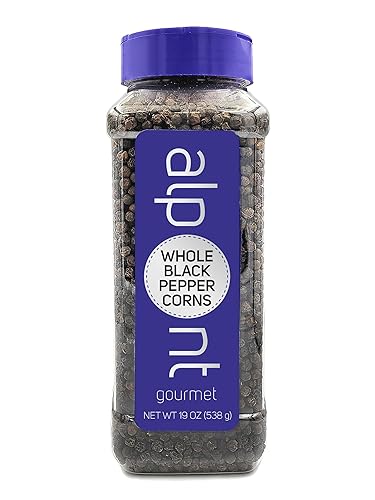 Miniatura 1 de ALPONT GOURMET, Granos de pimienta negra entera de 19 onzas (18.98 oz), condimento para cocinar, para condimentar todos tus platos, perfecto para