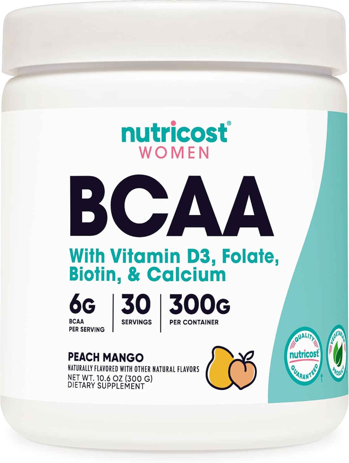Nutricost BCAA for Women (Peach Mango, 30 Servings) – Formulated Specifically for Women – Non-GMO and Gluten-Free