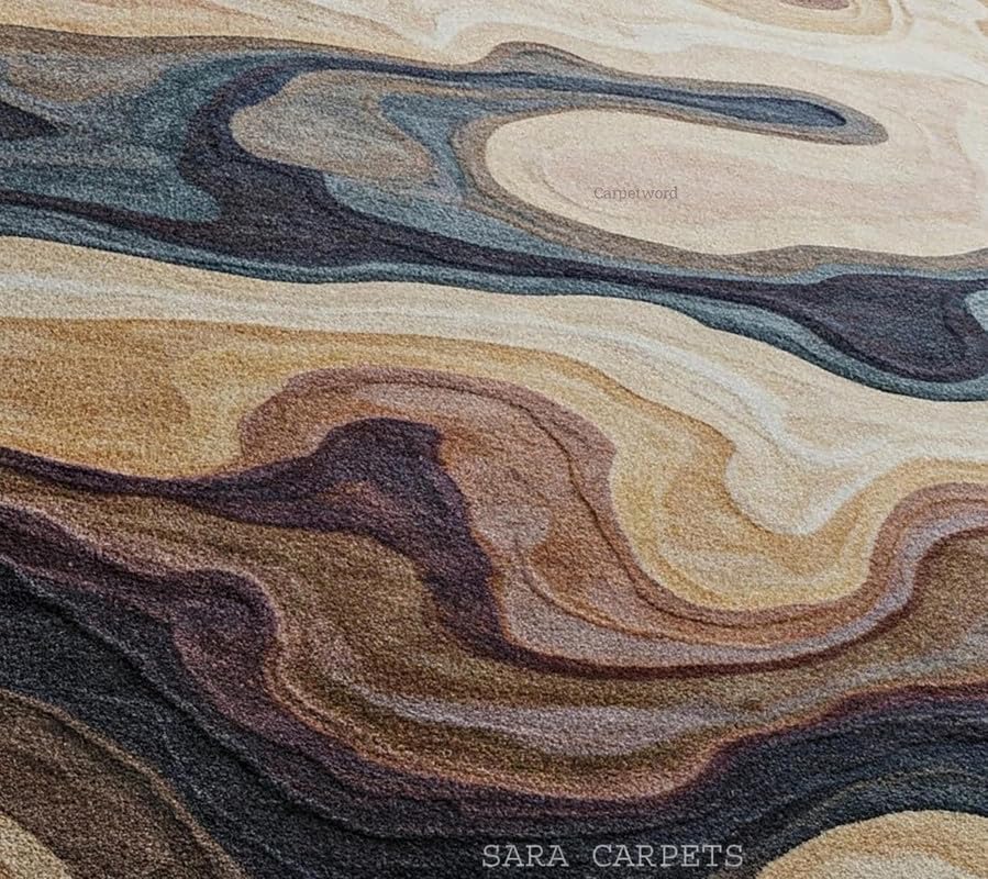 Image of Handmade Pure Wool Collection Home and Decor Carpet for Living Room. Bedroom. Hall Size 5 x 7 feet (150X210 Cm) Multi F117