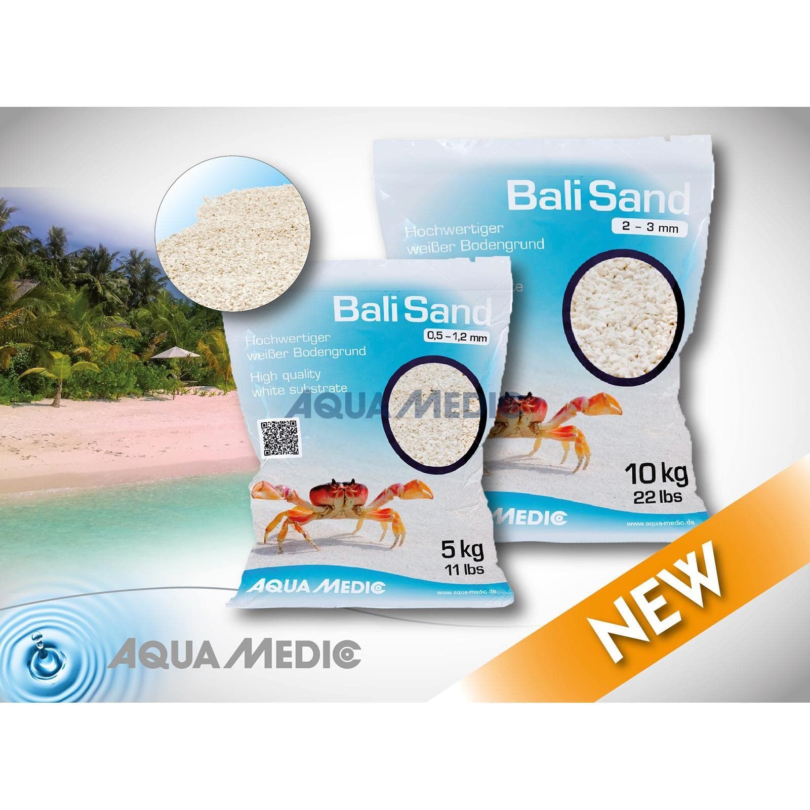 AQUAMEDIC Traitements pour l'eau d'aquarium Bali Sand 10kg 2-3 mm