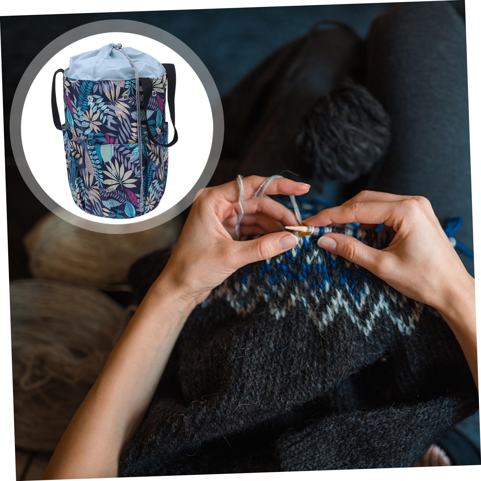 Multifunktionale Oxford Baumwolltasche mit Strapazierfähigem Garn organizer Praktische Aufbewahrungstasche für Strickzeug und Nähutensilien Tragbar und Langlebig