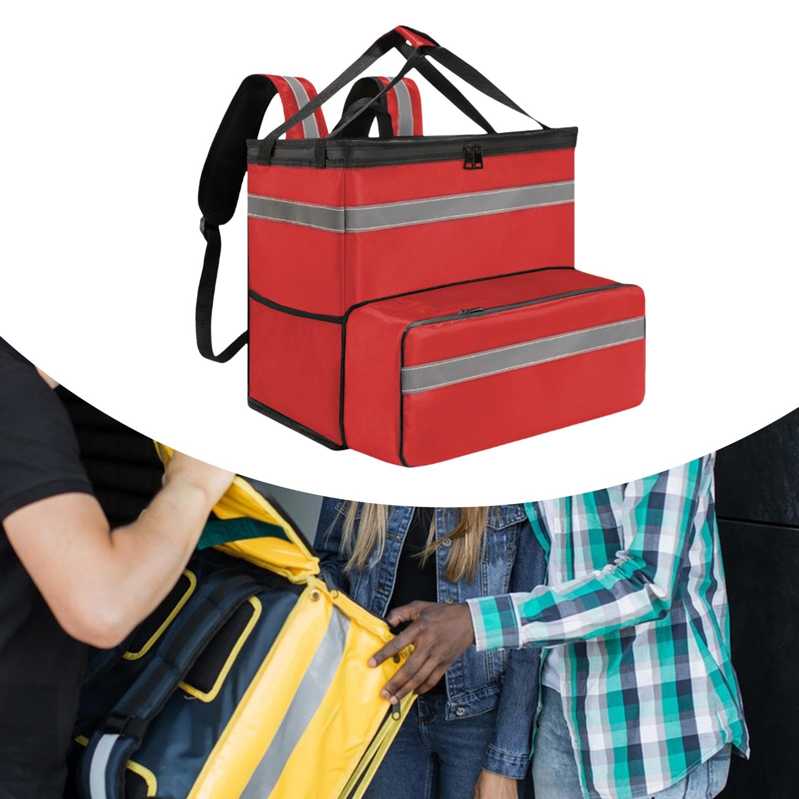Sac à Dos Isotherme pour La Livraison de Repas, Idéal pour Les Pizzas à Emporter. Portable, étanche et Polyvalent.
