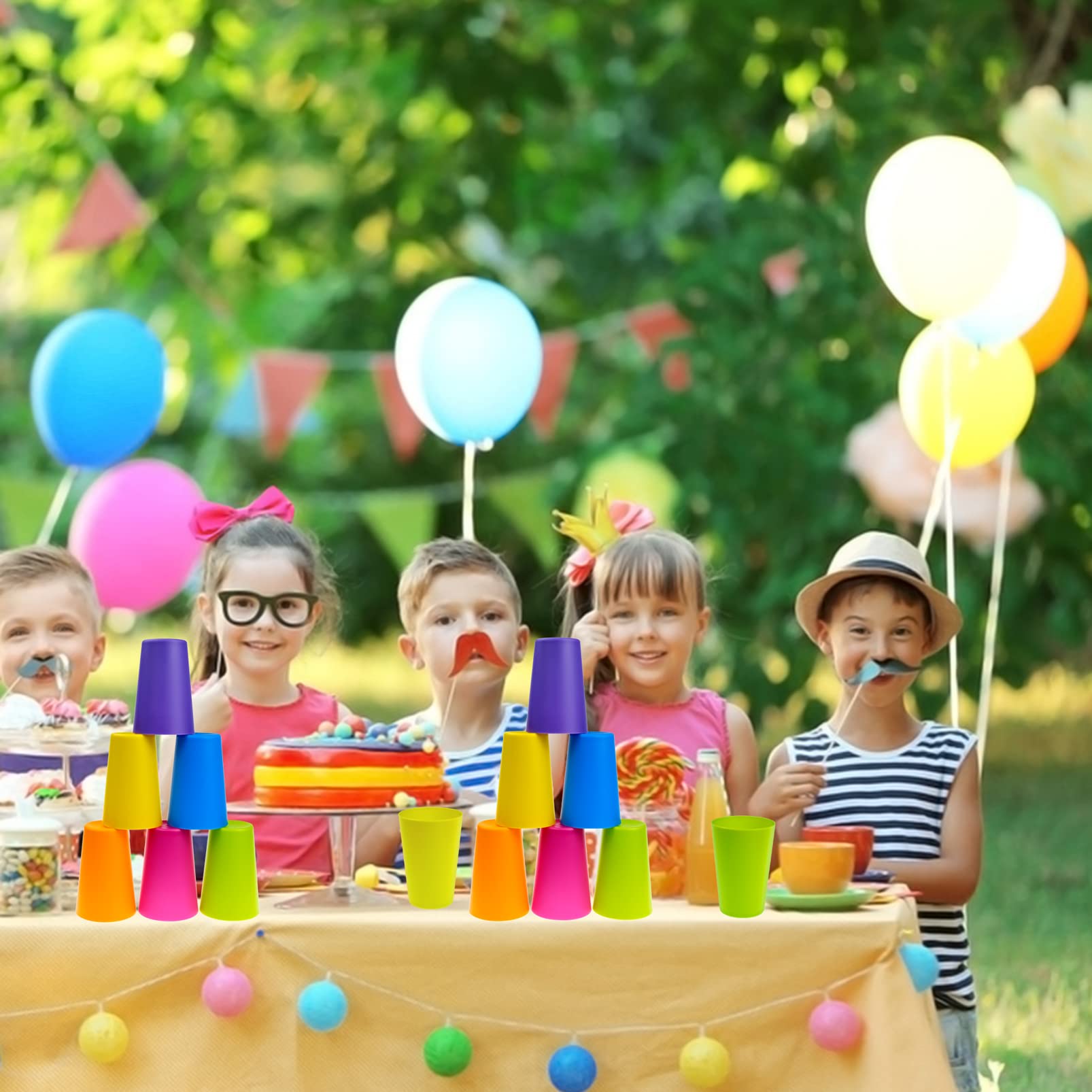 Ensemble De 10 Gobelets En Plastique Réutilisables De