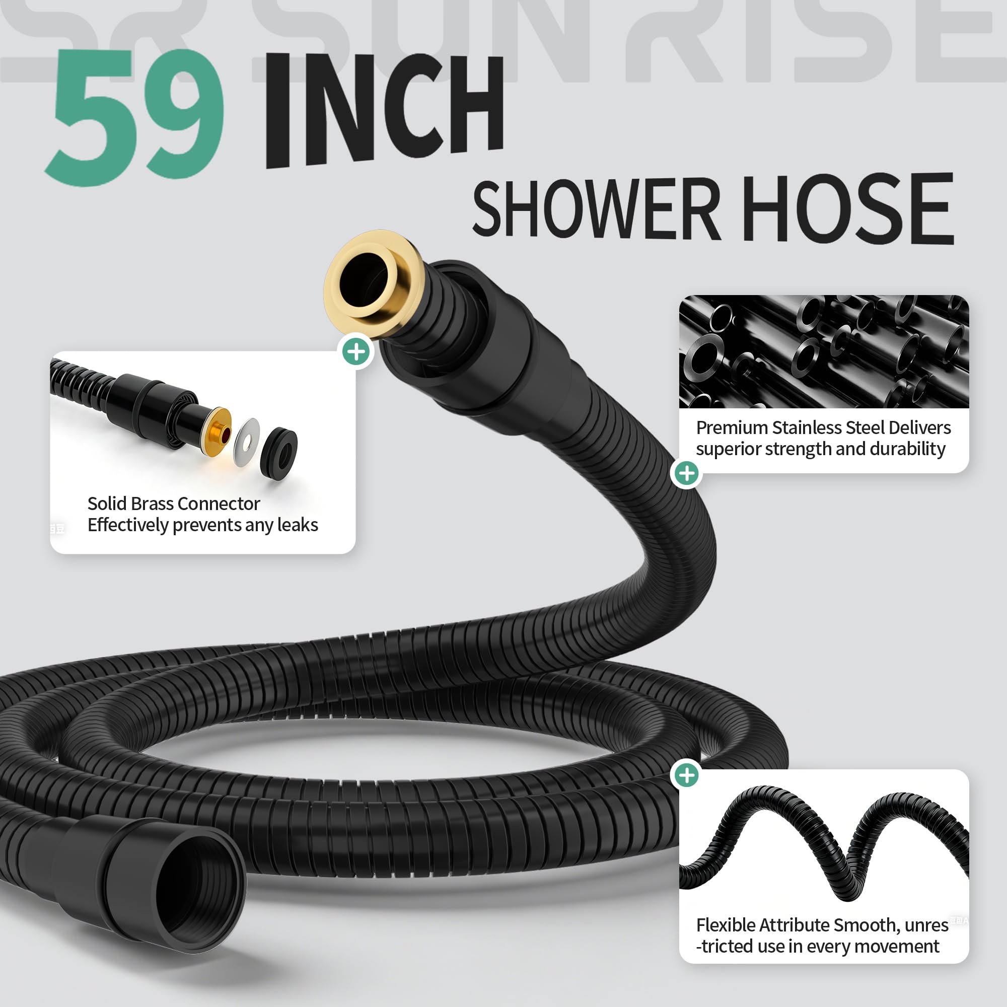 12 Inch Wide Rain Shower Head with NSF Filtered Handheld Combo, High Pressure Rainfall Shower Head, 9 Spray Modes Handheld with 9-Inch Extension Arm, Comes with Filter Removes Chlorine(Black) - 3