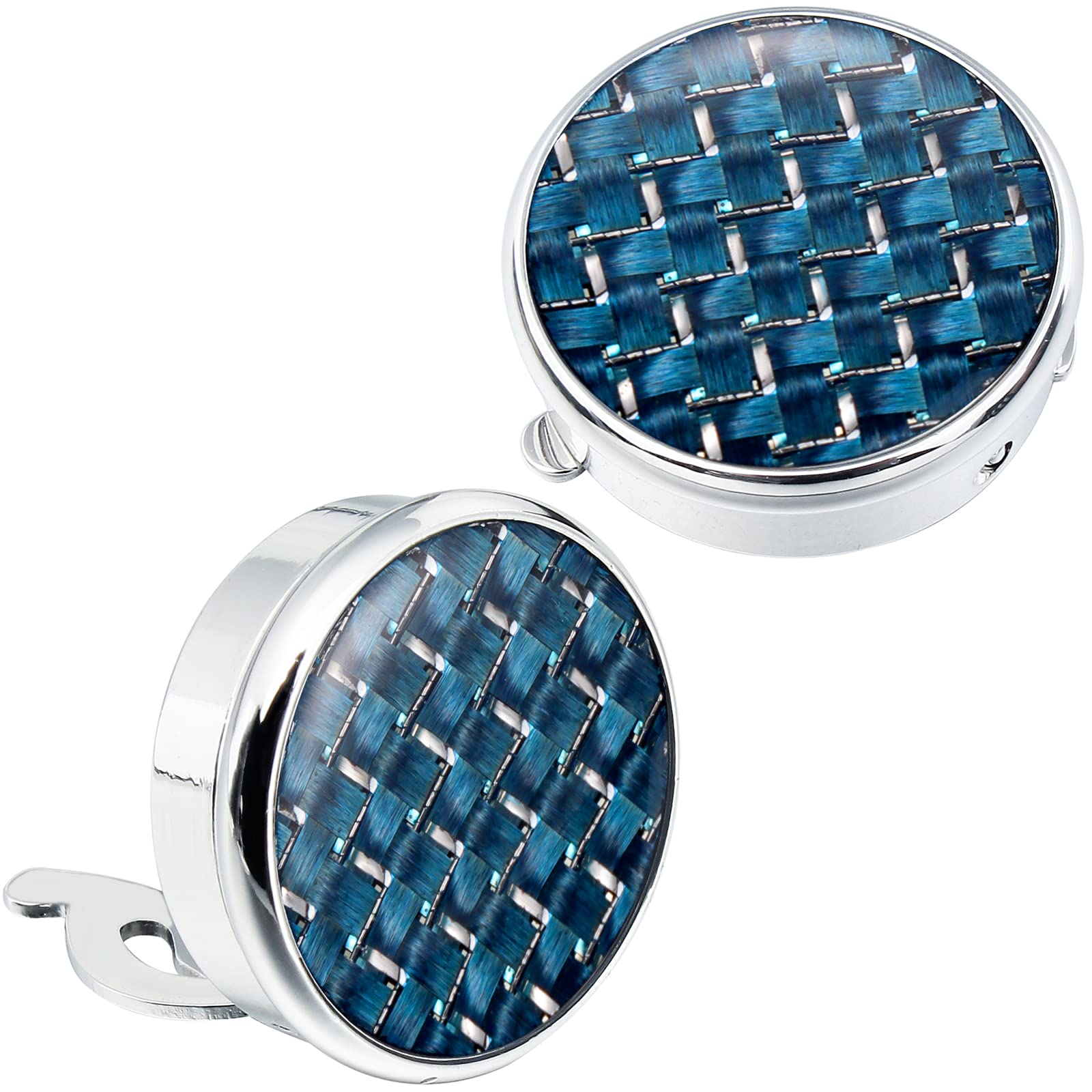Button Cover Cufflinks Finished in Round Carbon Fiber for Men's Normal Shirt