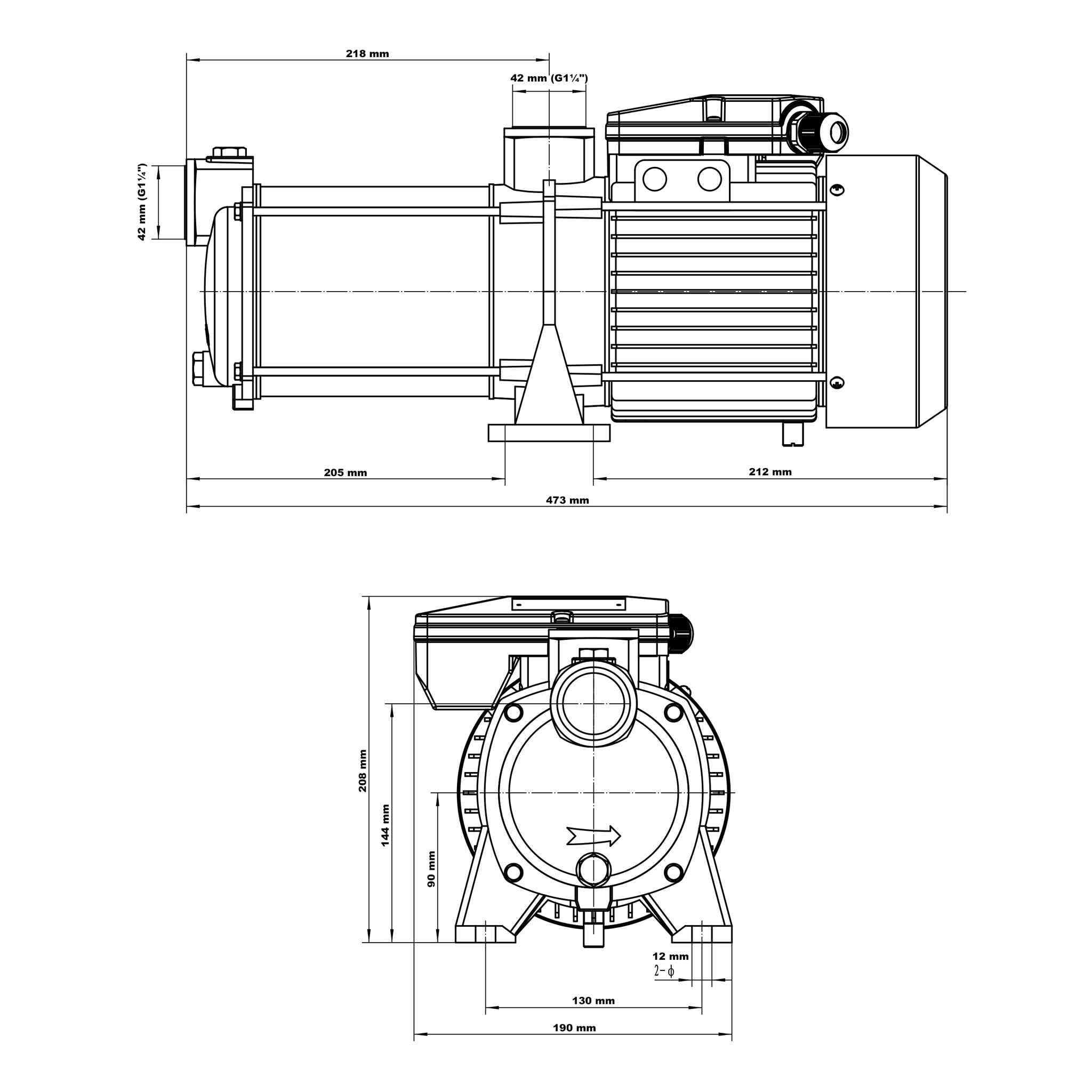 XPOtool Pompa centrifuga multistadio 10.200l/h 1650W Autoclavi domestiche Prevalenza 65m Giardino