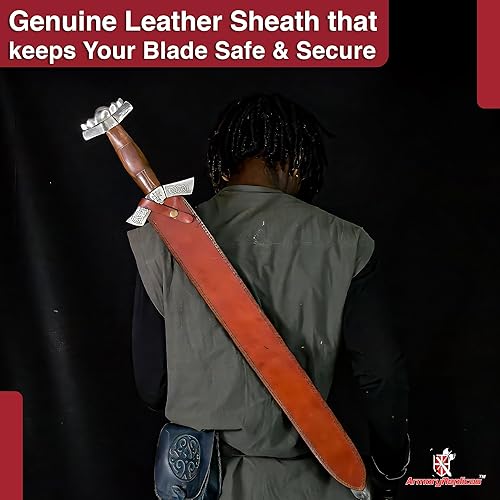 Miniatura 4 de Armory Replicas Colección de espadas de acero de Damasco vikingo y anglosajón de espada completa