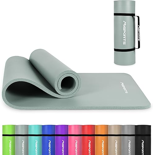 Alfombrilla de yoga antideslizante gruesa de alta calidad, extra cómoda, para entrenamientos en casa, pilates, estiramientos y gimnasio, espuma NBR