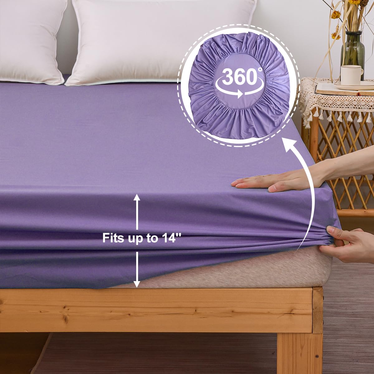 NTBED Coprimaterasso Impermeabile Queen Size | 150x200 Cm, Tasca 35,6 Cm | Morbido E Silenzioso