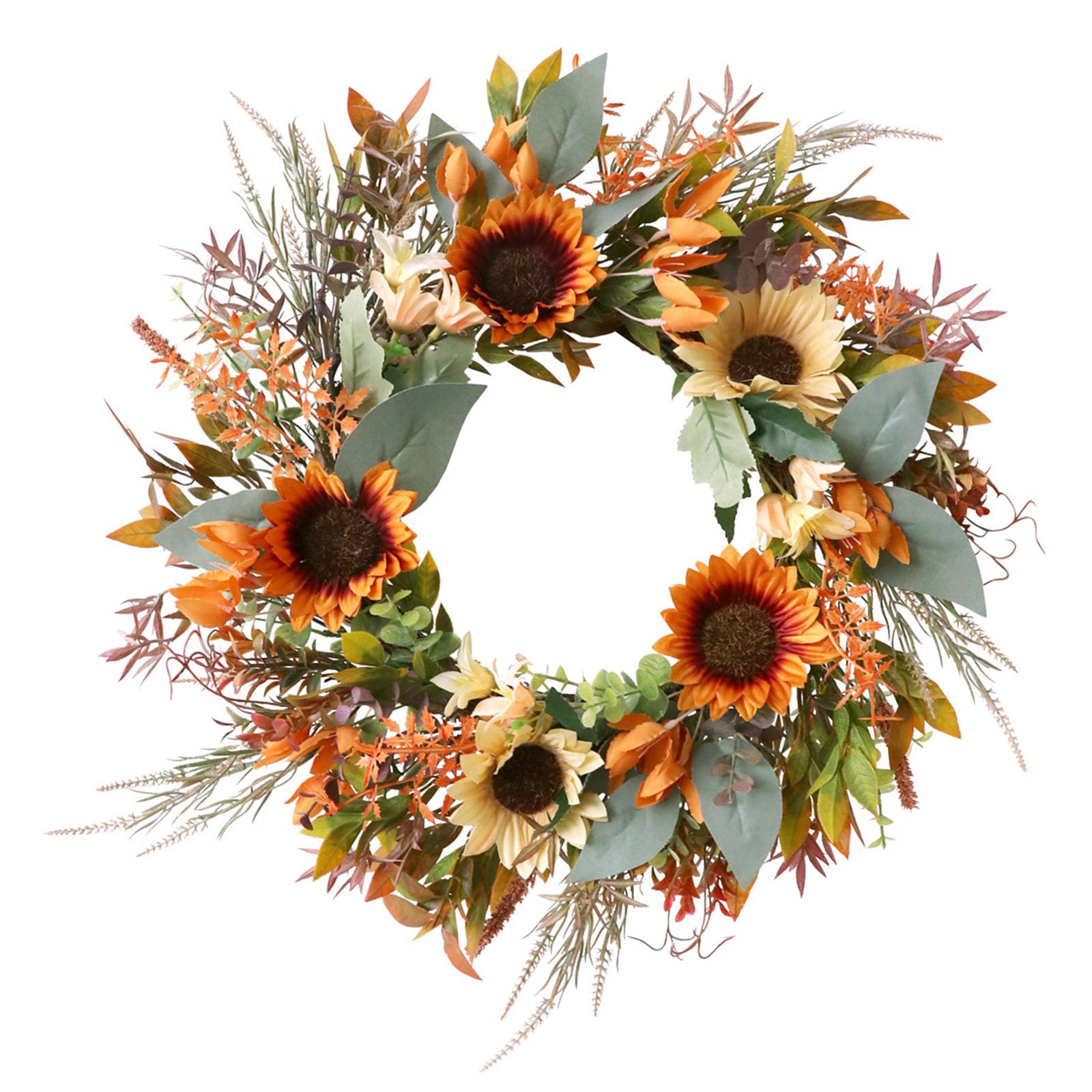 Couronne de tournesols durable 50 cm pour remplacer les fleurs éphémères