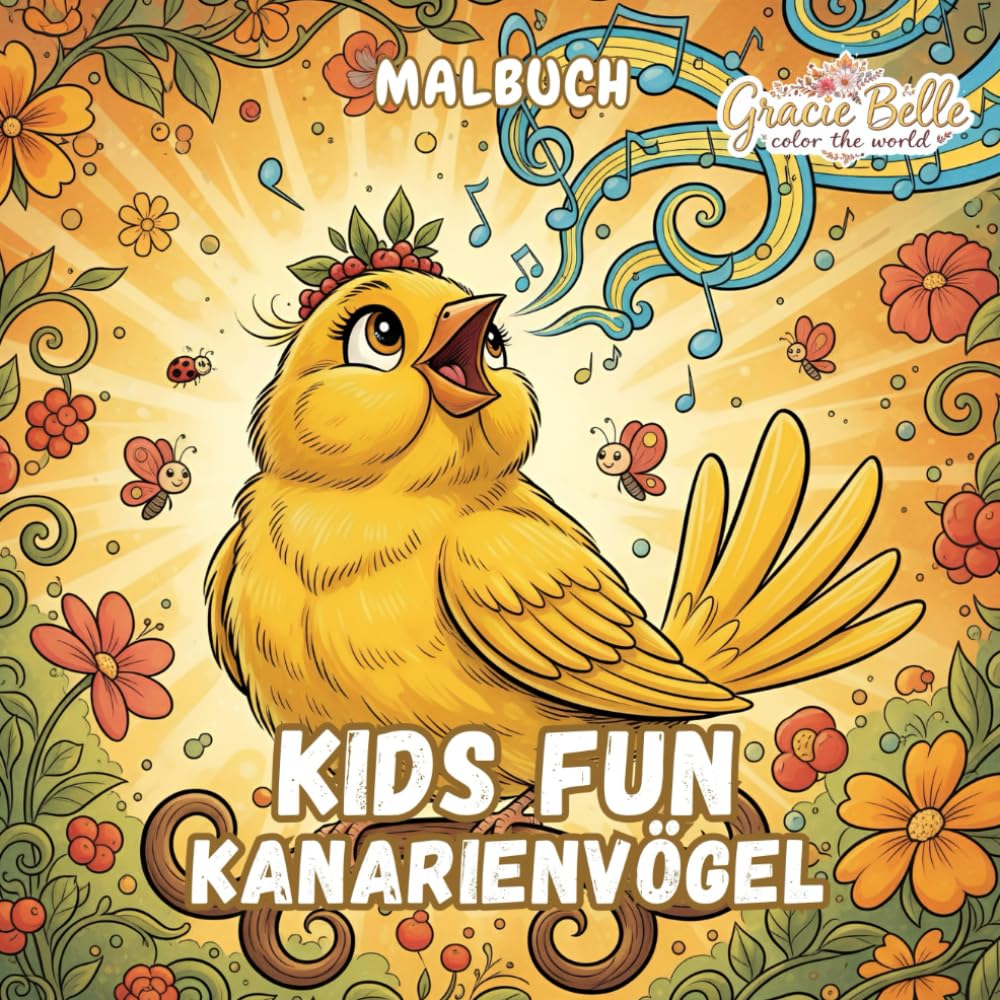 Kids Fun Kanarienvögel Malbuch: Fröhliche Vogelwelten zum kreativen Ausmalen für Kinder