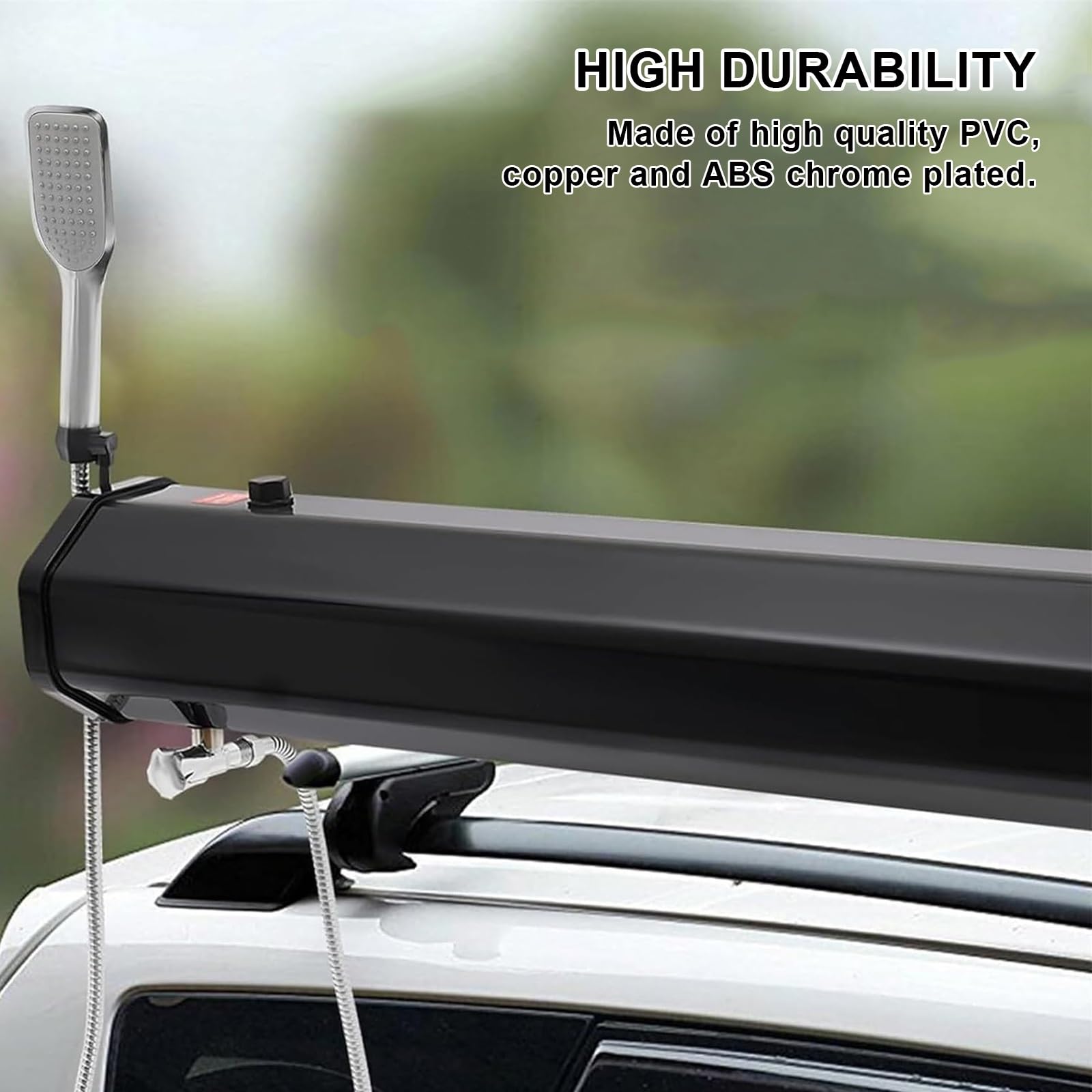 Douche solaire portable de camping, réservoir d'eau sous pression avec tête de pulvérisation, idéale pour les activités de plein air, SUV, camping-cars et camions