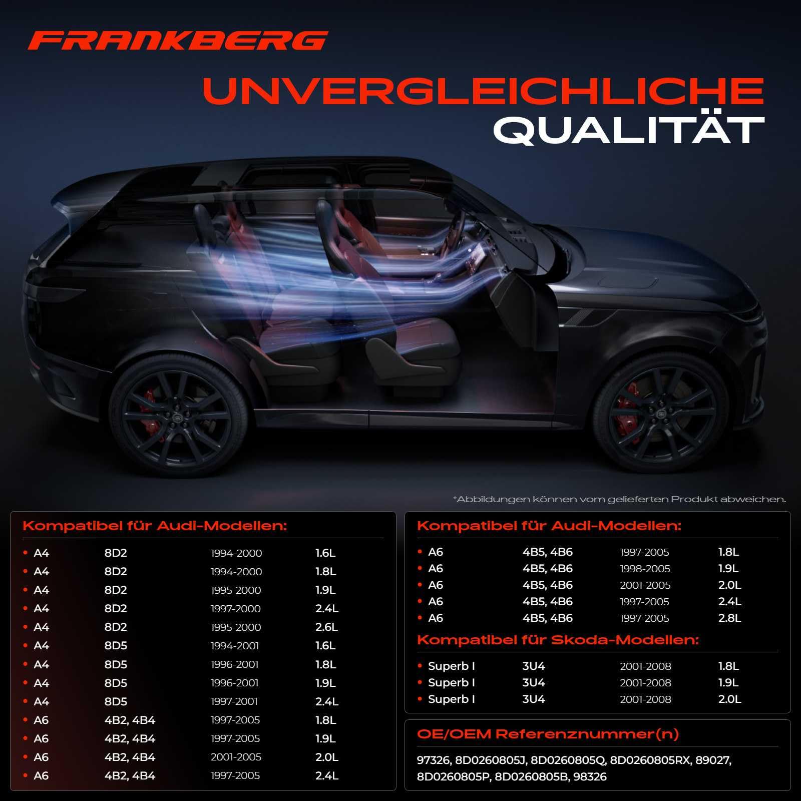 Frankberg 1x Klimakupplung Kompatibel mit A4 8D2 A6 4B2 Superb I 3U4 Passa.t 3B2 Passa.t 3B3 Passa.t Variant 3B5 Passa.t Variant 3B6 Replace# 8D0260805B