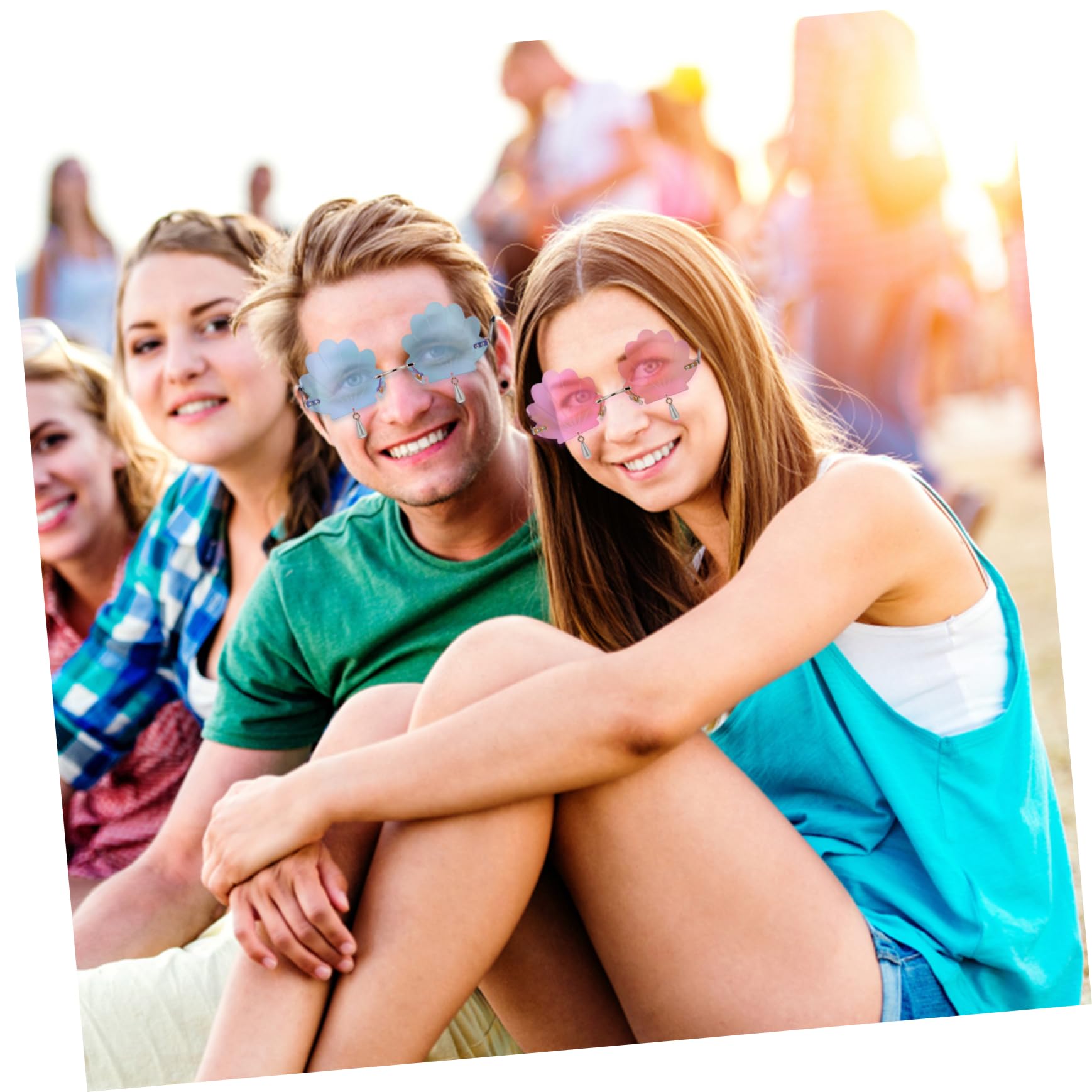 BESPORTBLE Powłoki Wisiorek Okulary Funky Okulary Przeciwsłoneczne Rave Okulary Przeciwsłoneczne Party Okulary Dla Dorosłych Disco Okulary Przeciwsłoneczne Okulary Bez Oprawek Fantazyjne