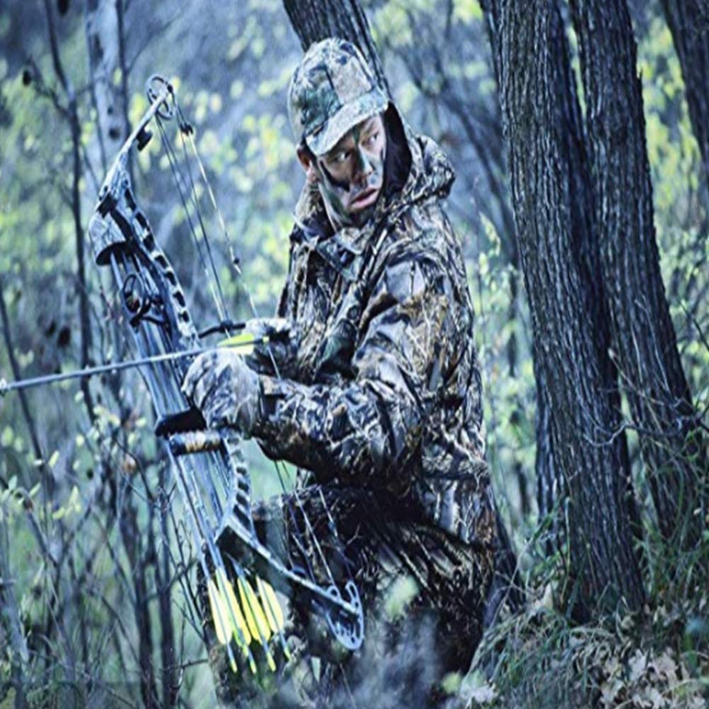 Hombres Camuflaje Guantes de Caza, Smart Phone Guantes compatibles 4-Way Estiramiento Microfibra Gamuza Cuero Antideslizante Guantes Ligeros Impermeables