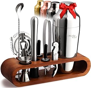 Mixology & Craft Bartender Kit: 10-Piece Cocktail Shaker Set with Dark B...
