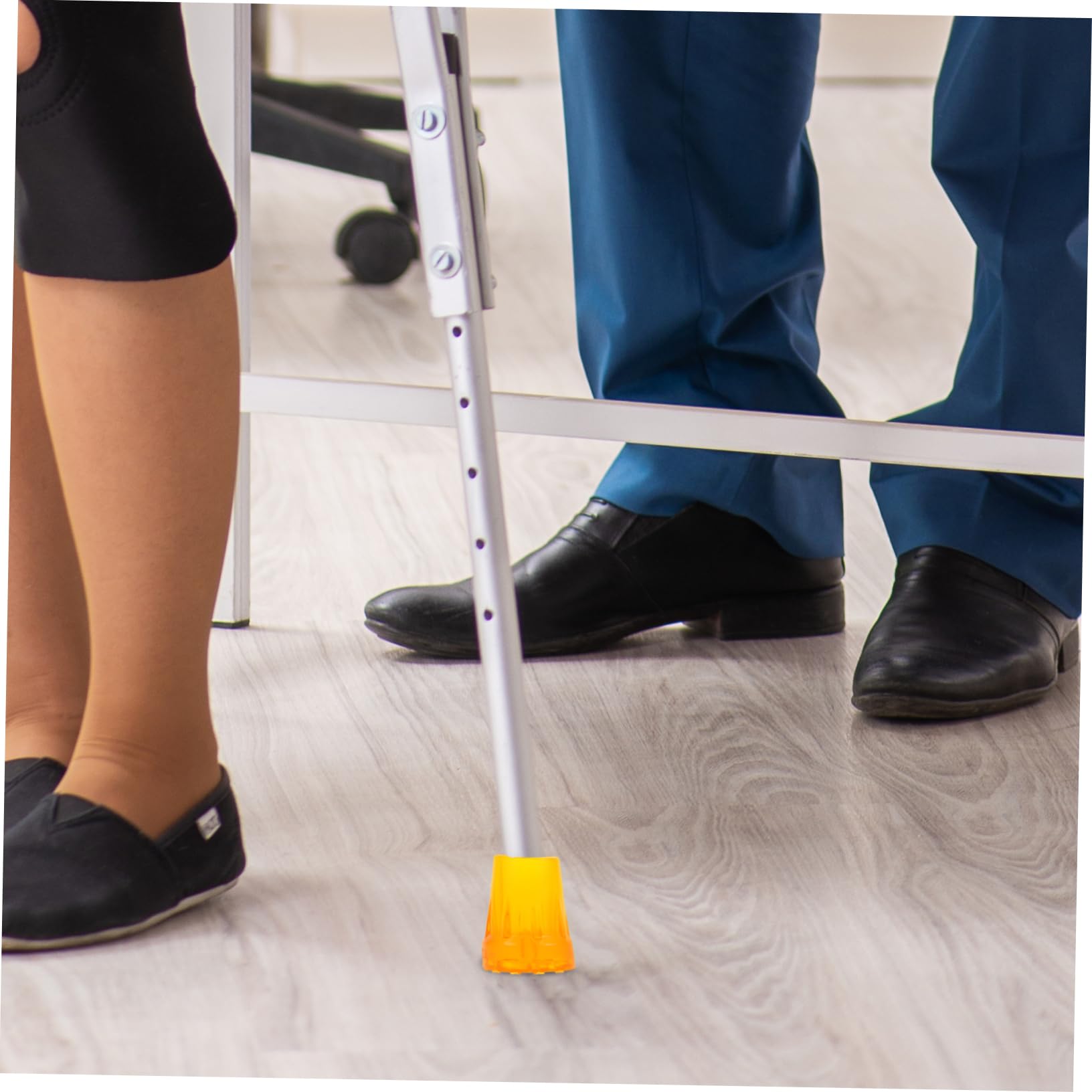 Beavorty 6pcs Crutch Pads Walking Stick Cane Tip Pads for Crutches Cane Foot Covers Cane Feet Replacement Non-Slip Crutch Feet Tip Trekking Pole Foot Cover Crutch Feet Sleeves Orange Rubber