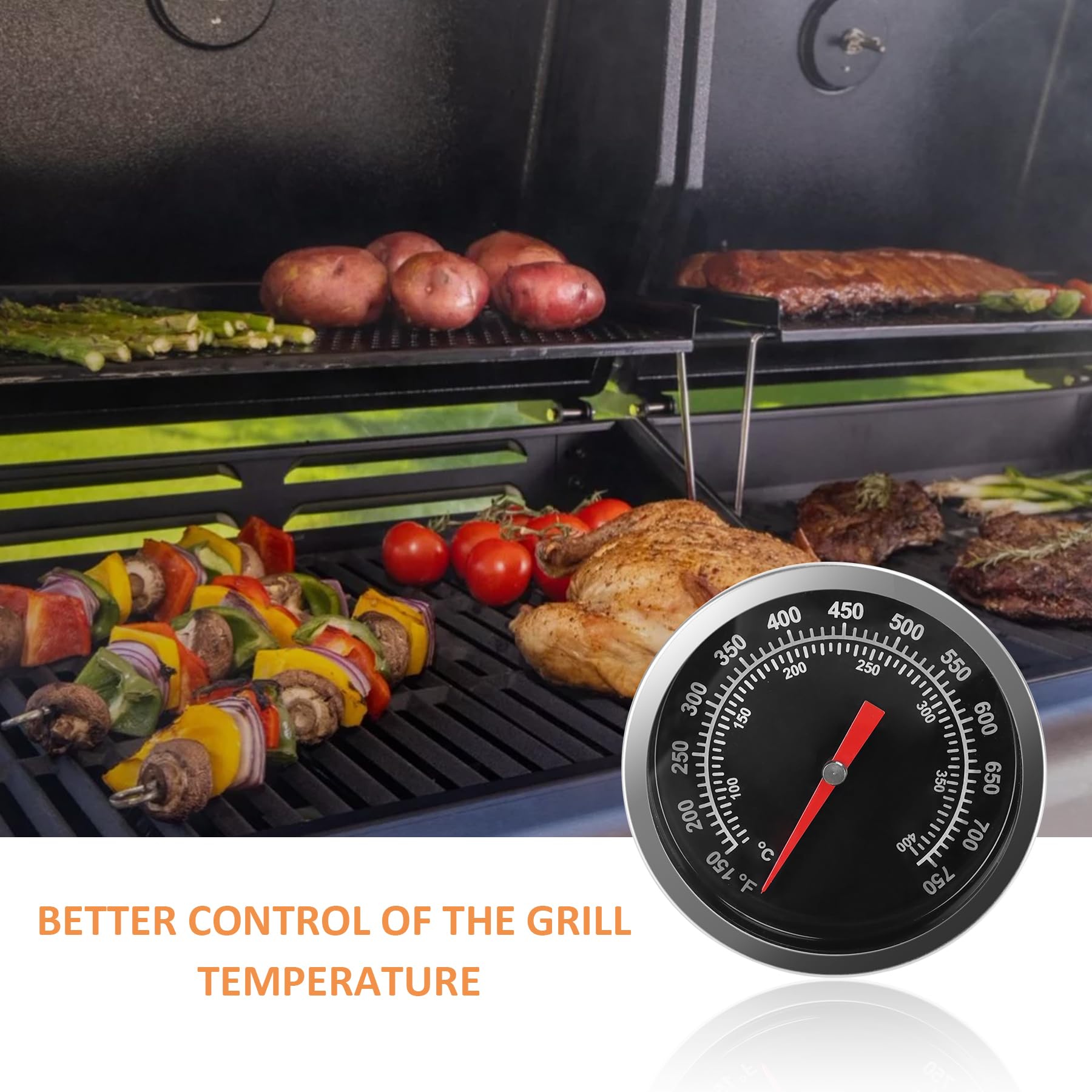 Dome Temperature Gauge for Pit Boss Vertical 2 & 3-Series, Pit Boss Gas Smoker Series Thermometer, Replacement for PB1230G Combo Grills, Compatible with Pit Boss 77220 77425 Gas Smoker Grills