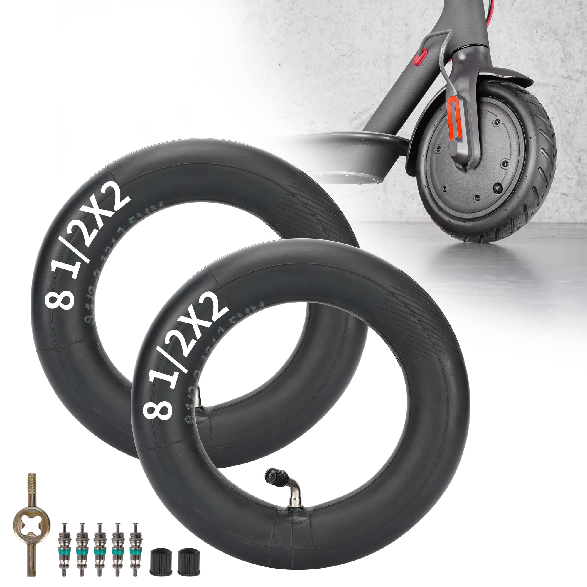 RUTU 8.5 Inch Scooter Inner Tubes, 8 1/2 x 2 Pneumatic Tube, Explosion-Proof, Pressure-Resistant, for Electric Scooters (Size:Inner)