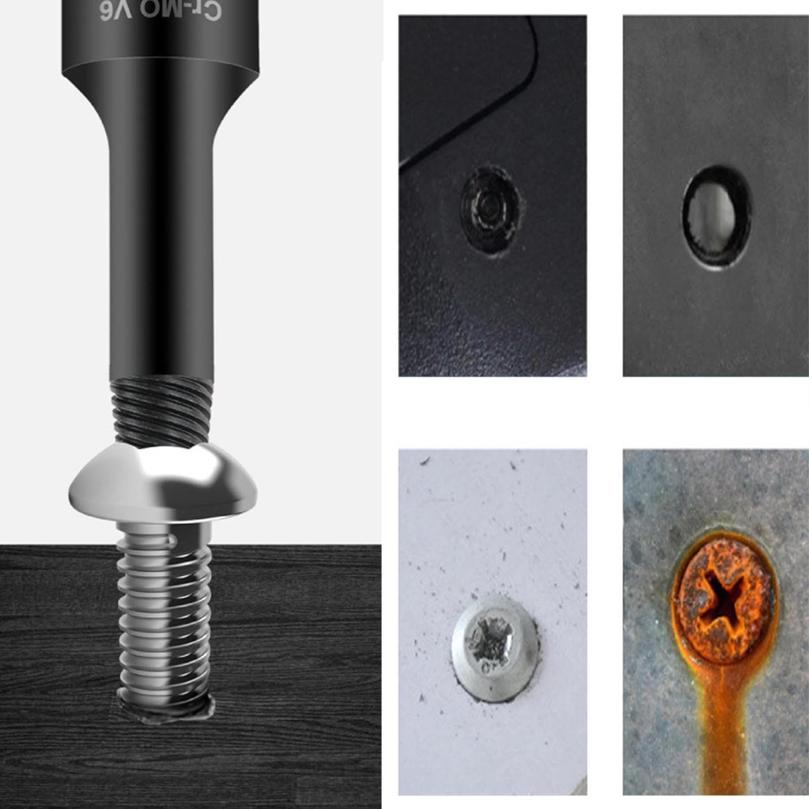 Strumento di rimozione delle viti spogliate – Kit di rimozione viti spogliate ad alta resistenza, kit di estrazione per viti compatto, kit di rimozione per viti spogliate