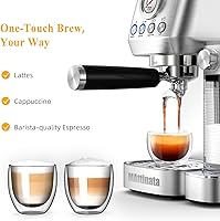 Vista 4 de MAttinata Cafetera de capuchino con espumador de leche automático, máquina de café espresso compacta con medidor de presión, cafetera de capuchino