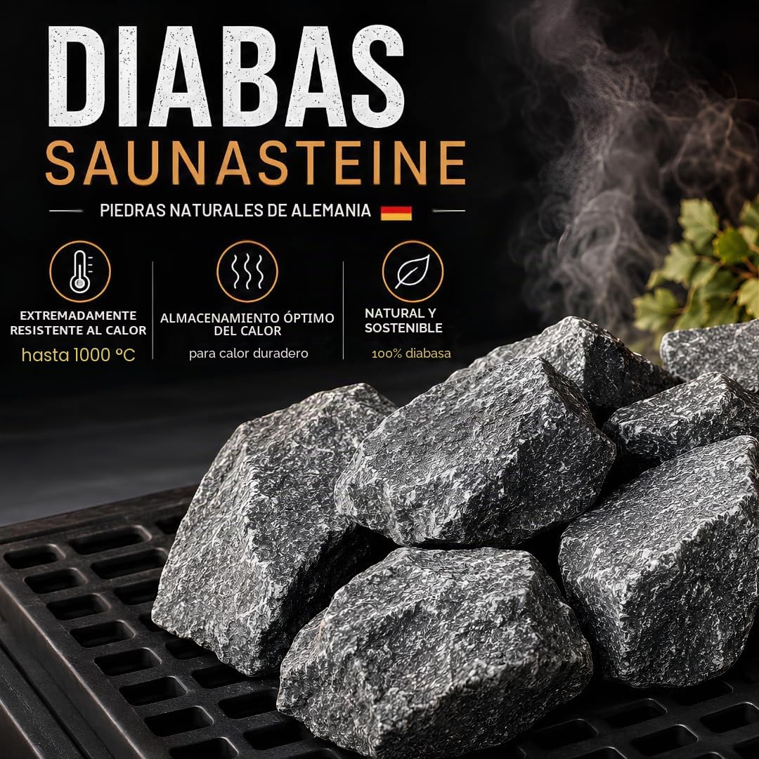 Piedras para sauna prémium prelavadas, para todos los hornos de sauna resistentes al calor, grano 50-80 mm (5 kg), 3,99/kg