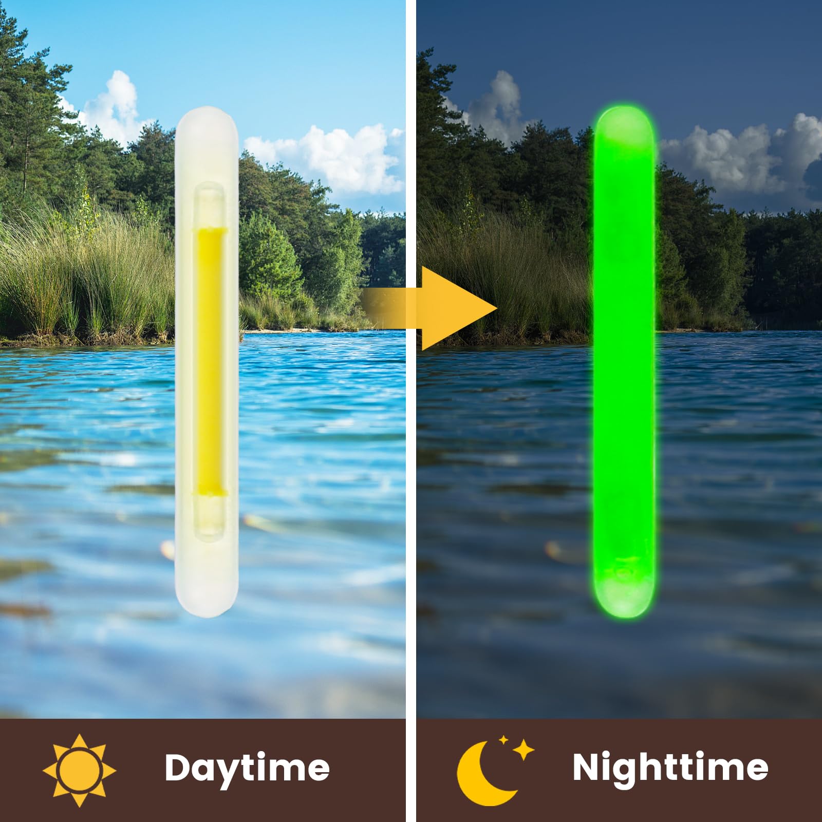 60 sztuk Starlight Akcesoria wędkarskie na noc, laski do świecenia 4,5×37mm, światło fluorescencyjne do wędkarstwa o wysokiej widoczności, długotrwała zielona laska świetlna do wędkarstwa, do
