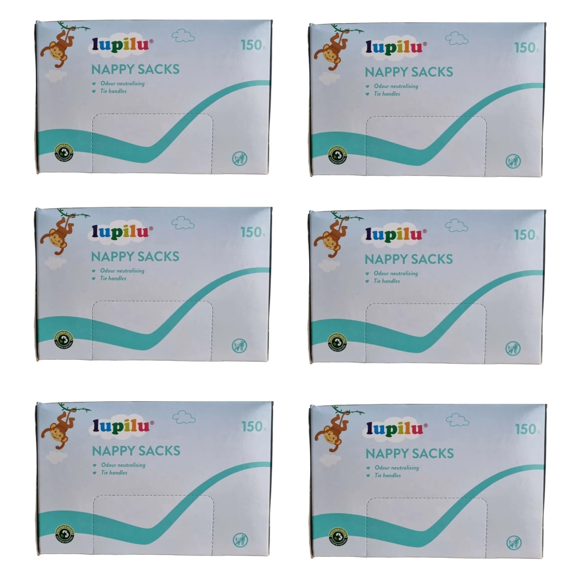 6X Lupilu Scented Nappy Sacks 150 Pack