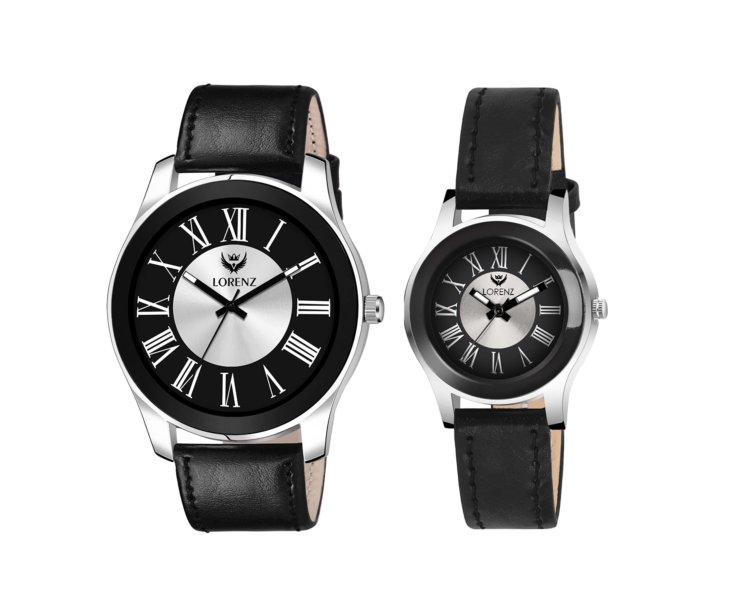 LORENZ Combo Of Two Tone Dial Analog Couple Watch, Black Leather For Men & Womens | Am-11A (B0BS453272) Amazon Price History, Amazon Price Tracker