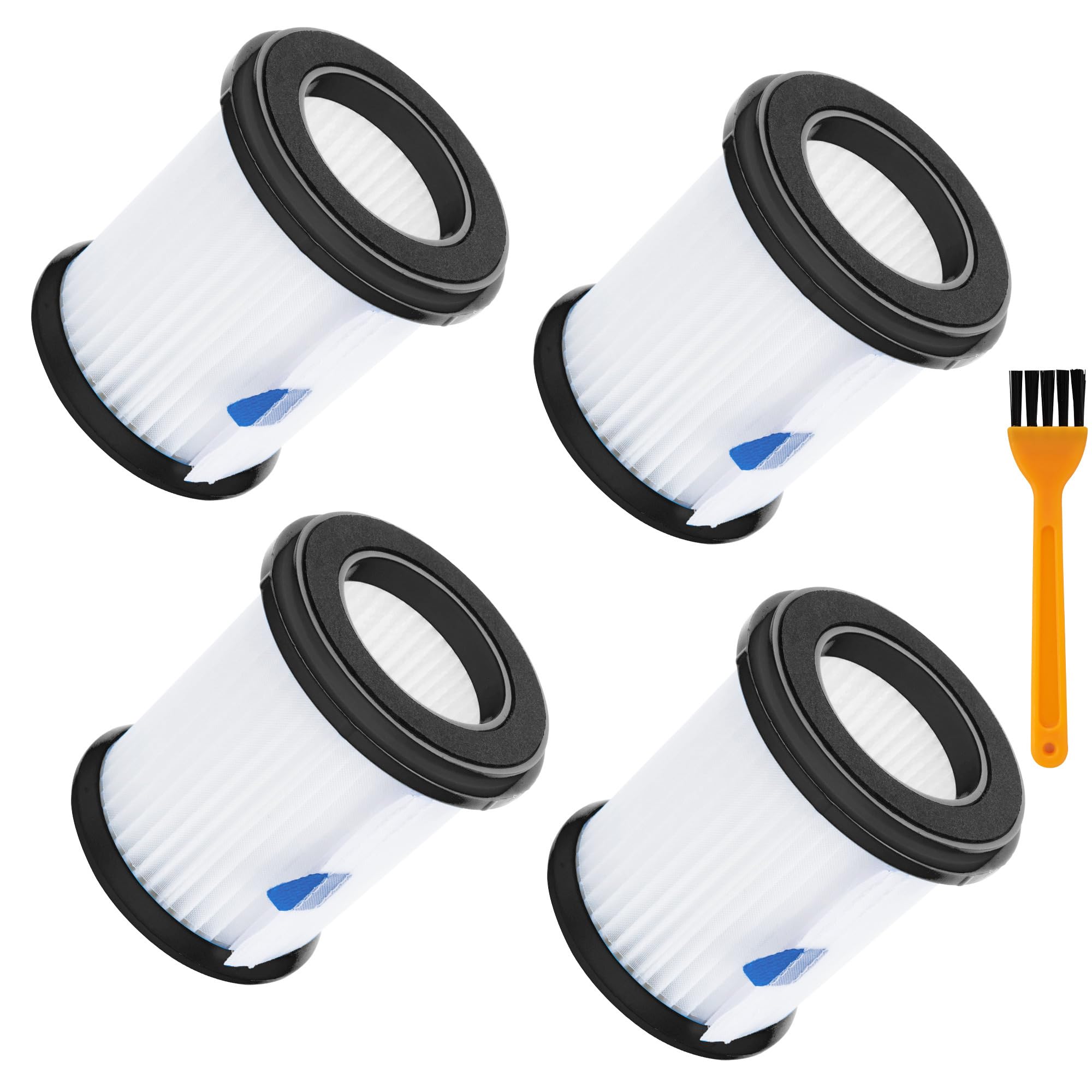 BlueStars HEPA Filter with White Mesh for INSE N5S N5T S6T S6P Pro S610/ TMA T120 T121 T151 T150 T220 T210 T181 T180 T220 Cordless Vacuum Cleaners - Washable and Reusable - PACK OF 4 + Brush