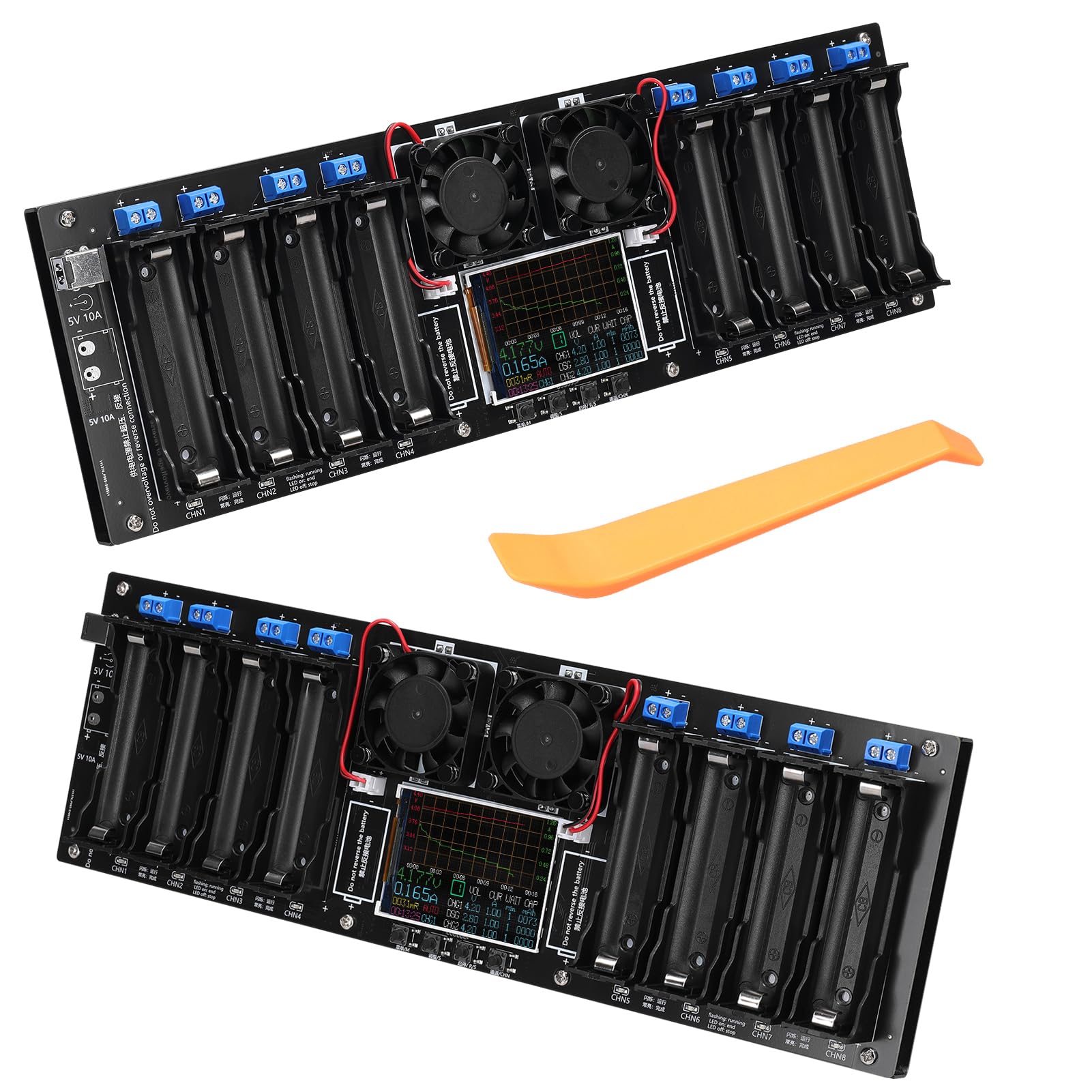 Tester batteria a 8 canali display TFT da 2,4 pollici Test di capacità della batteria con funzionalità multimodale Sicurezza migliorata e visualizzazione intuitiva