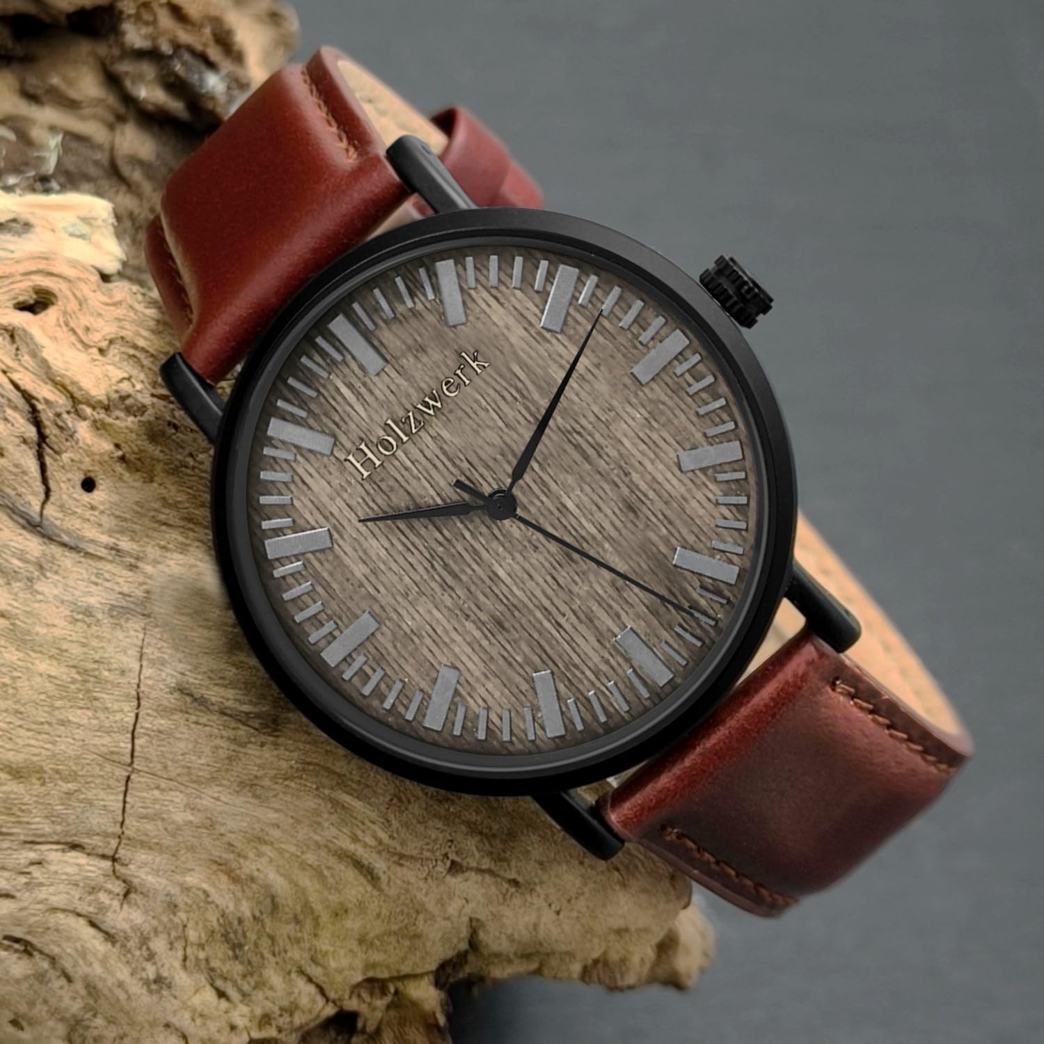 Holzwerk Germany Ręcznie wykonany płaski designerski zegarek unisex męski zegarek damski zegarek ekologiczny naturalny drewniany zegarek analogowy klasyczny zegarek kwarcowy brązowy czarny skórzany