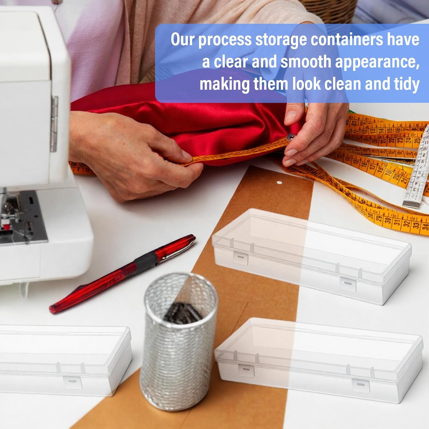 16 Pcs 6'' Plastic Storage Boxes, Small Storage Containers with Hinged Lids, Rectangle Clear Boxes for Beads, Jewelry, Game Pieces, Pens and Crafts Items(6.2'' x 1.2'' x 2.5'')