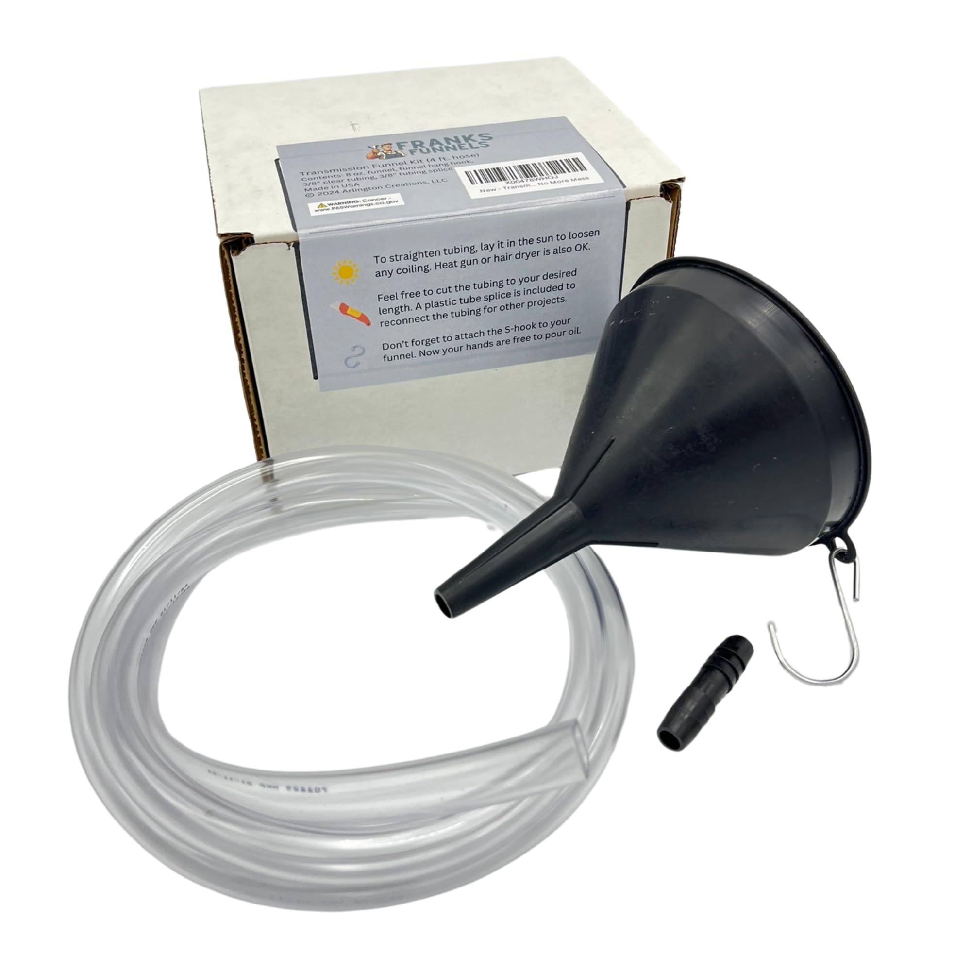 Transmission Funnel with 4 Foot Clear Tubing - Perfect for Hard to Reach Places, No More Mess