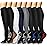 Sooverki Graduated Copper Compression Socks for Men & Women Circulation 8 Pairs 15-20mmHg - Best for Running Athletic Cycling