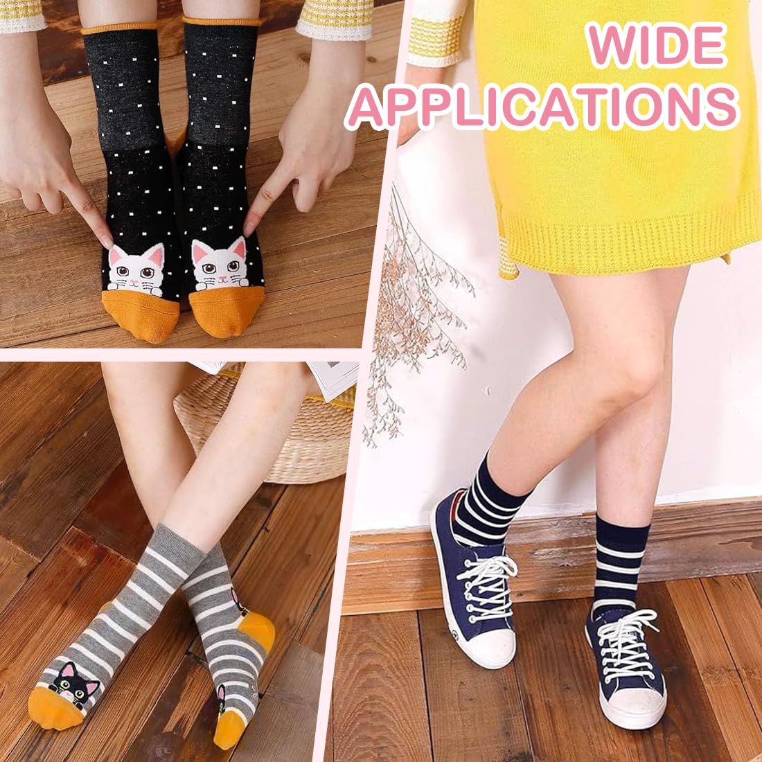5 Pares Calcetines Niña Divertidos De Algodón, Calcetines Antideslizantes Divertidos: Algodón Coloridos Estampado De Animales De Dibujos Animados Termicos Calcetines, Tallas 35-39