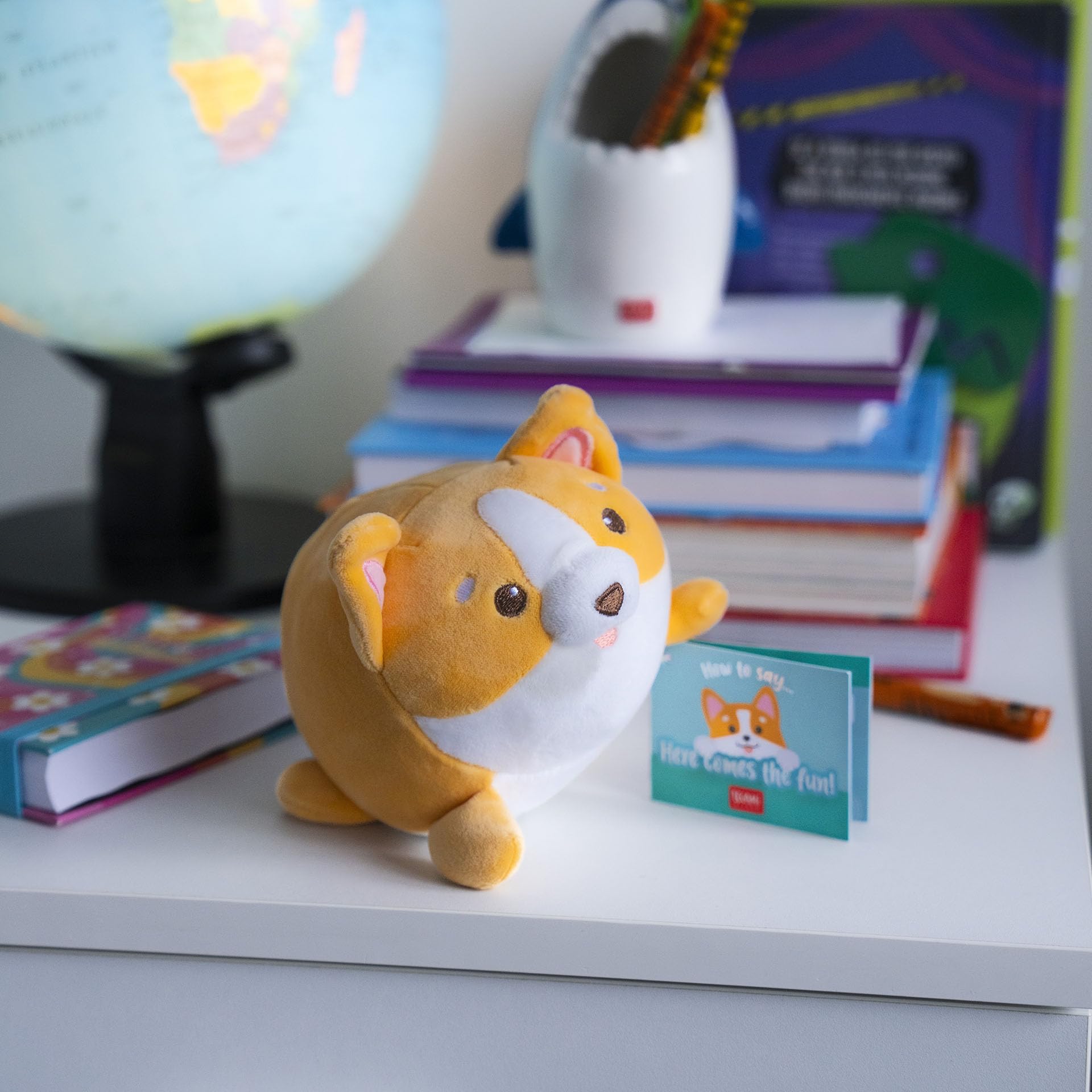LEGAMI - Super Soft!, Corgi theme, Mini Size, with Customizable ID Card, Standing, 14 x 15 x 12 cm - 5