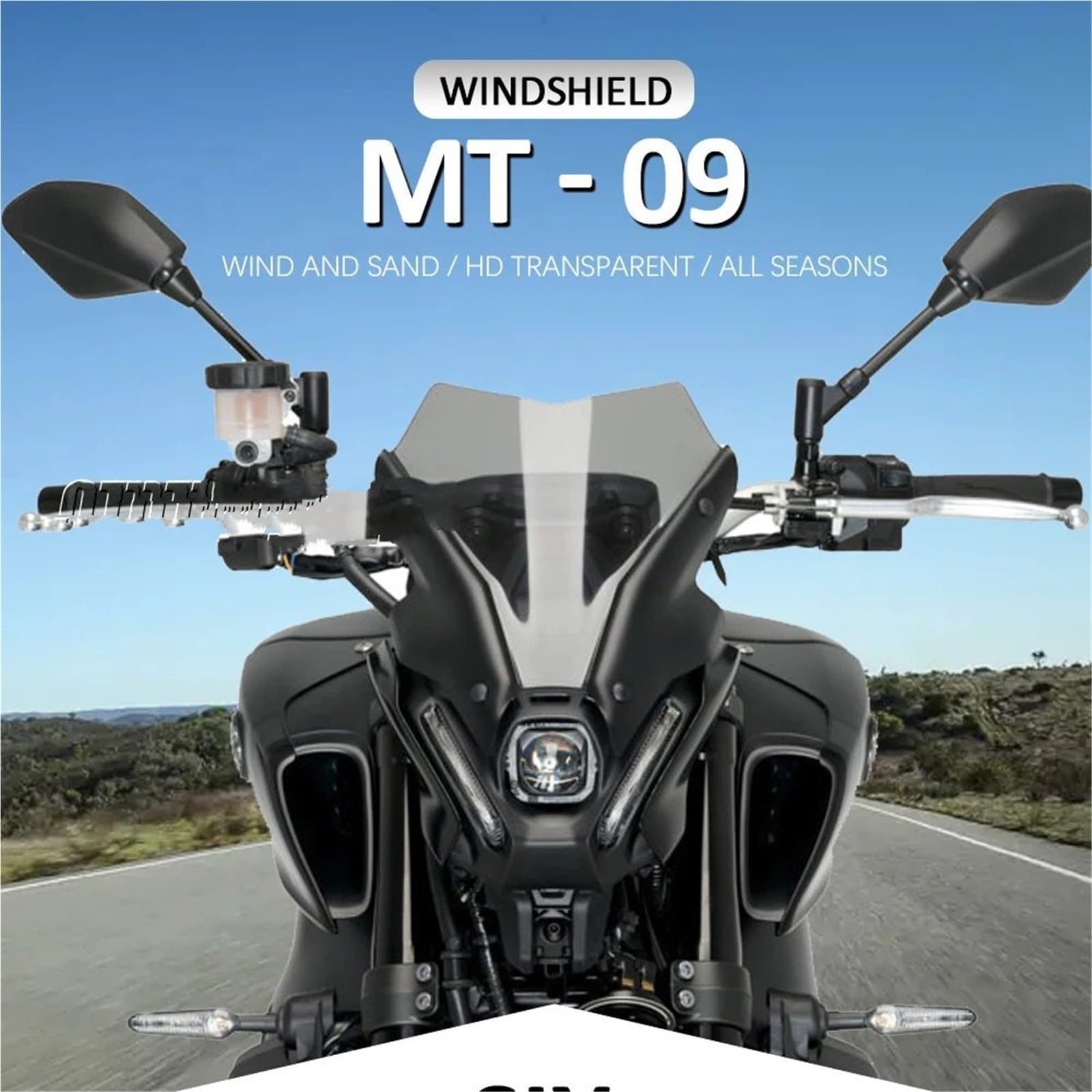 Parabrezza Moto Spoiler Adatto per YAMAHA MT-09 FZ-09 MT 09 FZ 09 MT09 FZ09 2021 2022 Accessori per moto Parabrezza sportivo(Transparent)