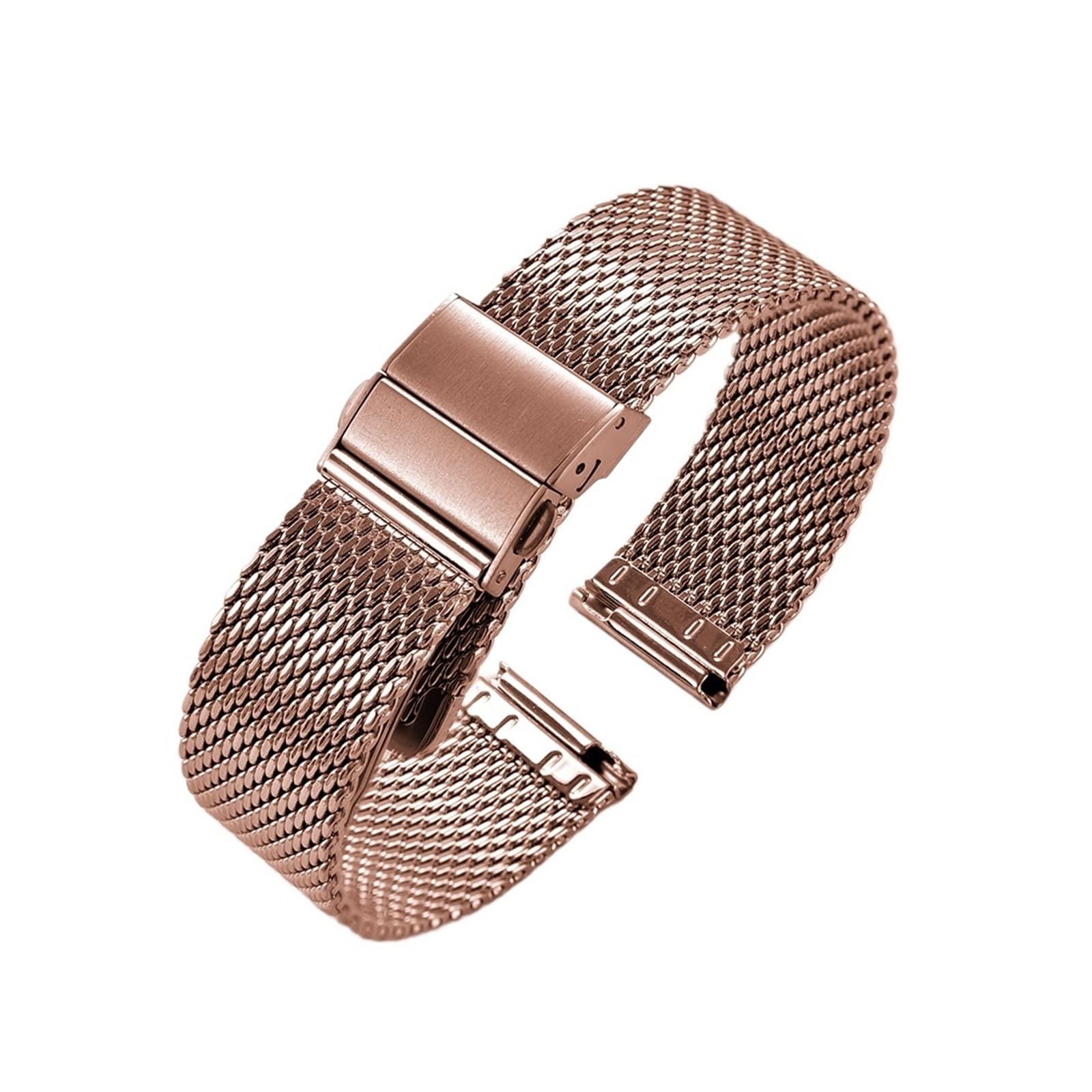 Correa de reloj de malla de acero inoxidable para hombres y mujeres, pulsera fina de liberación rápida de 18mm, 20mm y 22mm, correas de Metal