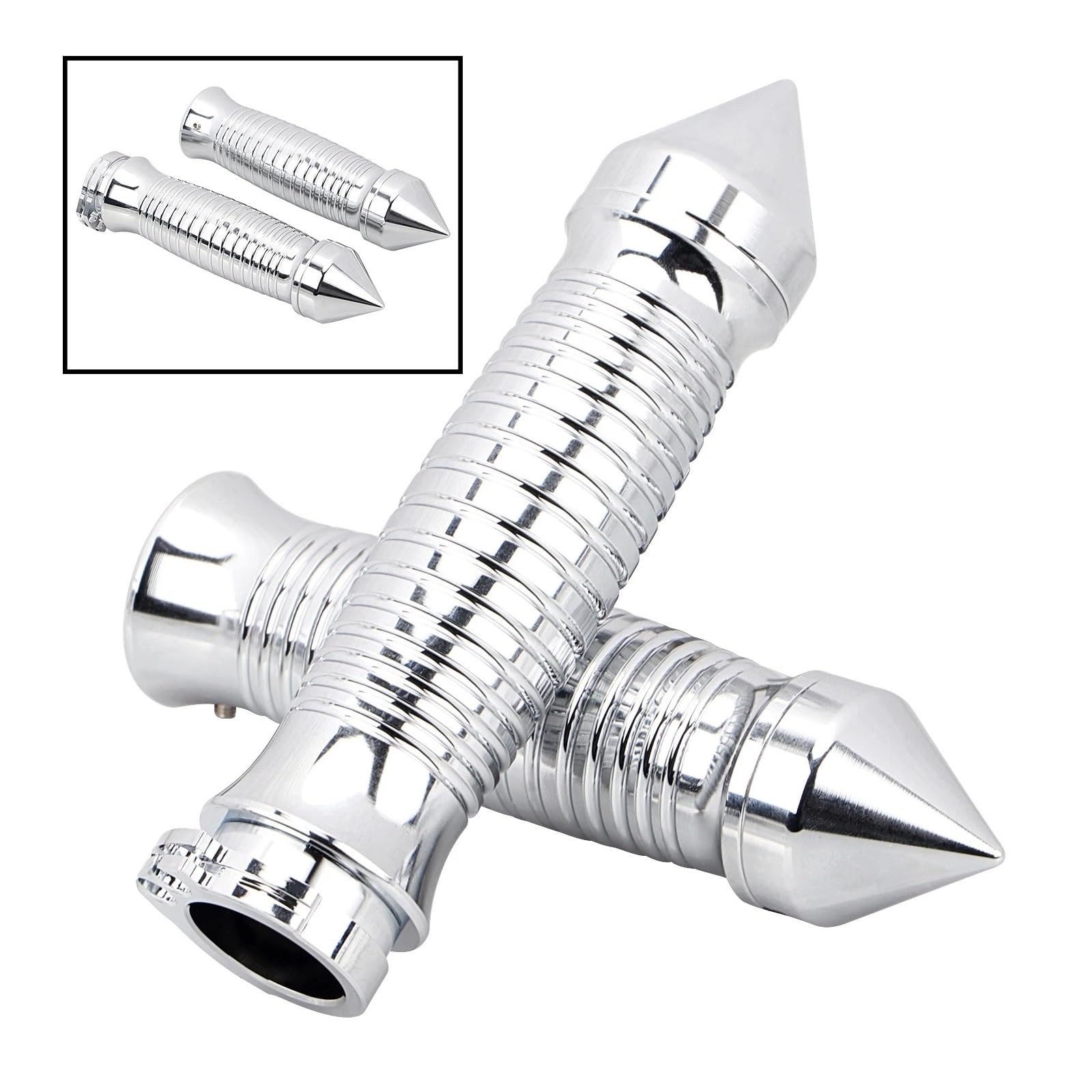 2 pz Moto 1 "Pike Manopole Manubrio Misura Per Har&ley Dyna Street Glide Per Fatbo Softail Springer Sportster 883 1200 V-Rod Manopole manubrio