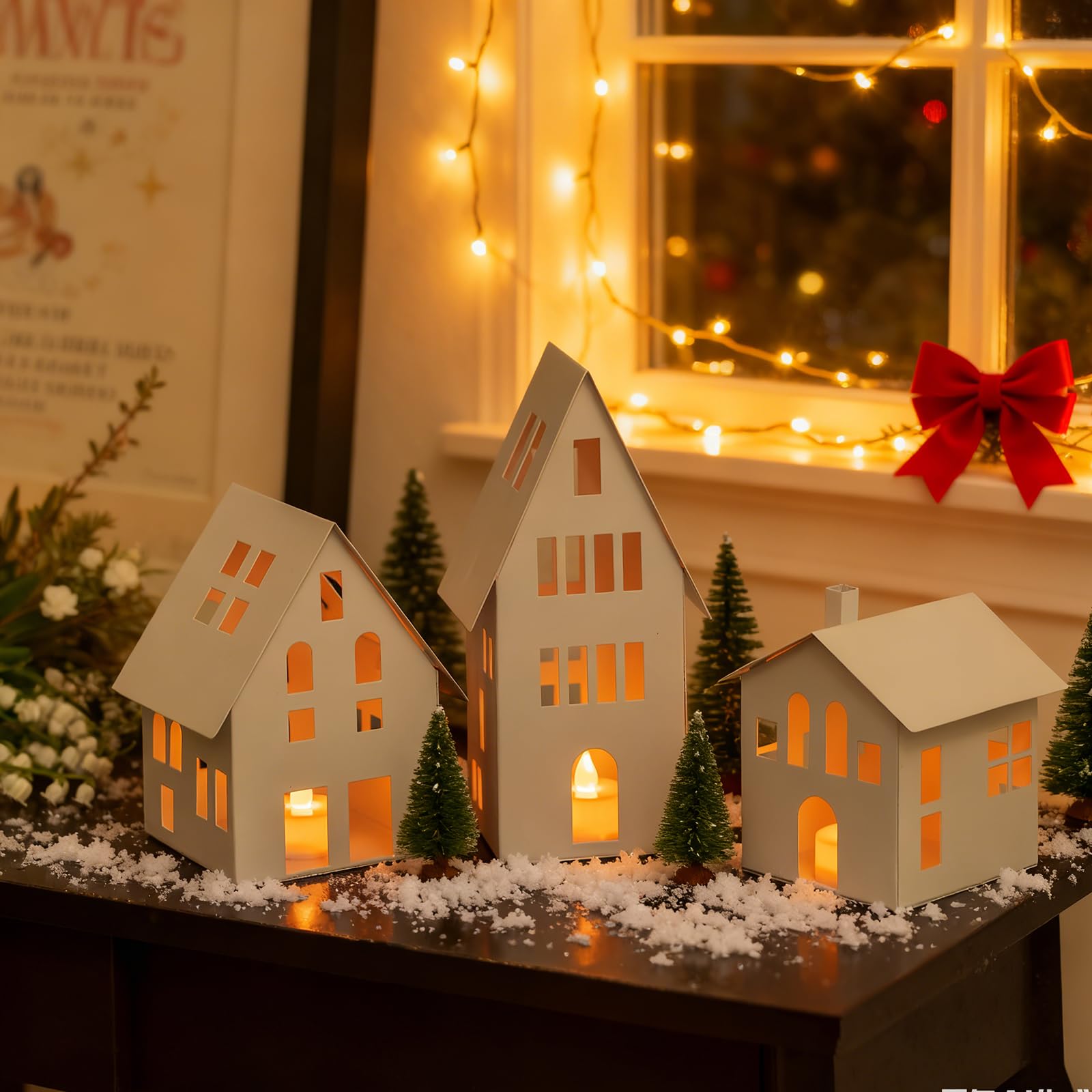 Romadedi Set di 3 Candelabri in Metallo con Candela LED Scaldavivano: Portacandela per Casa di Natale Decorazione per la Casa - 10,6/14,3/20,5 cm - per la Casa, Natale, Festa di Inaugurazione