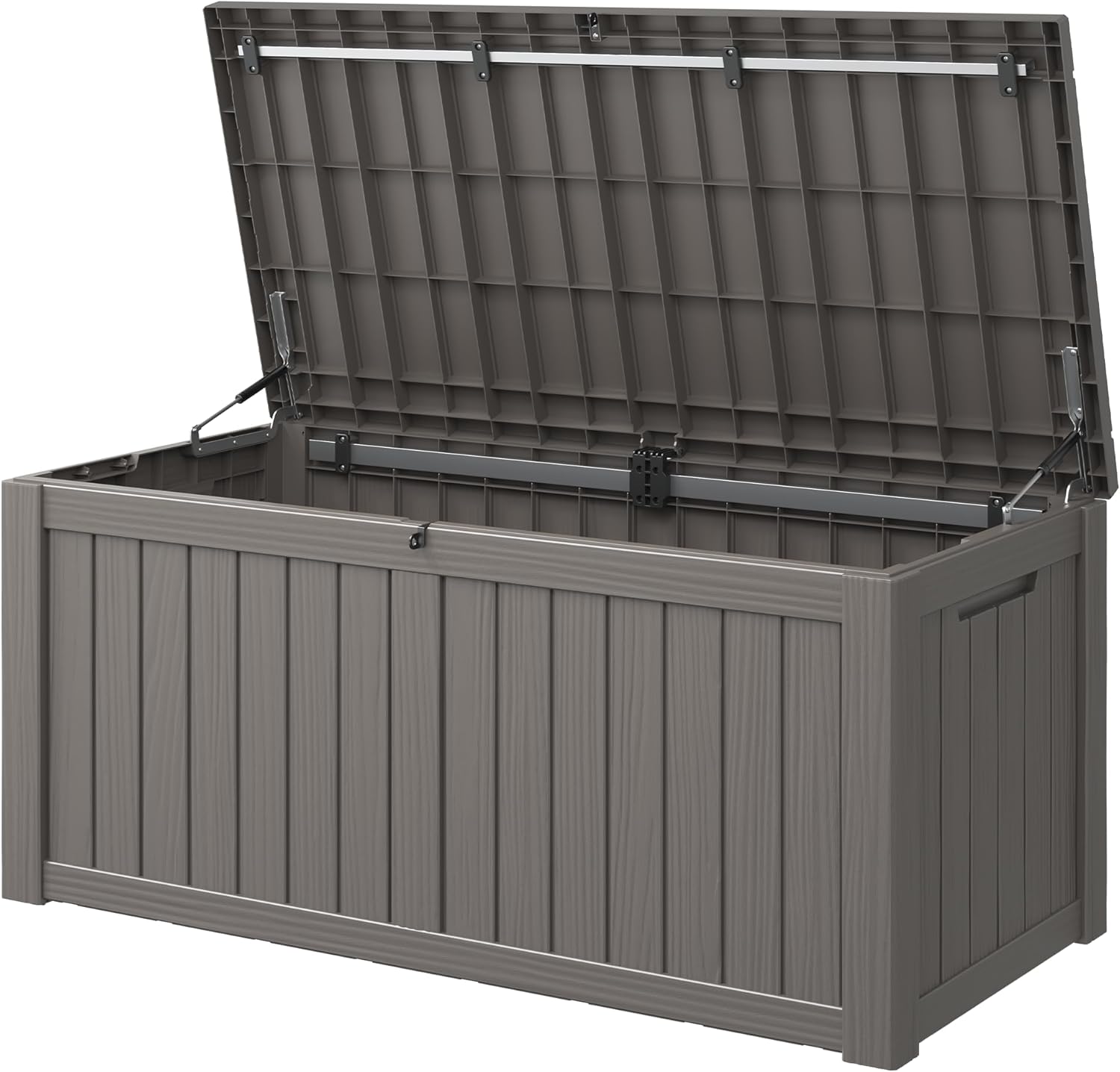 Outdoor Storage Box,120 Gallon Deck Box, Resin Waterproof Outside Storage Bench, Outdoor Storage Cabinet With Lockable Lid, Backyard Deck Box For Garden Tools, Patio Cushions, Pool Accessories - Image 1 of 9