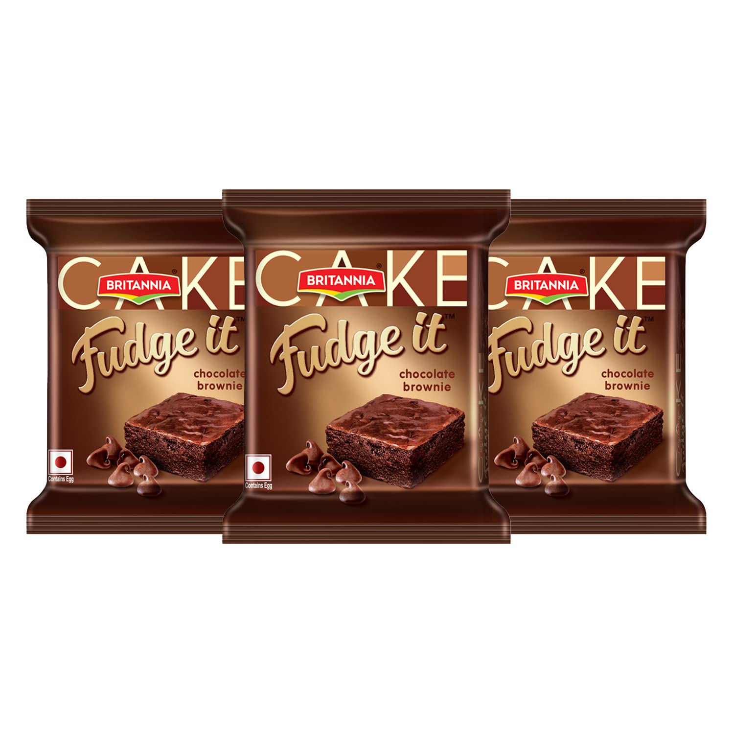 Britannia Fudge It Chocolate Brownie Cake, 120g (40g*3N) Pack Of 3