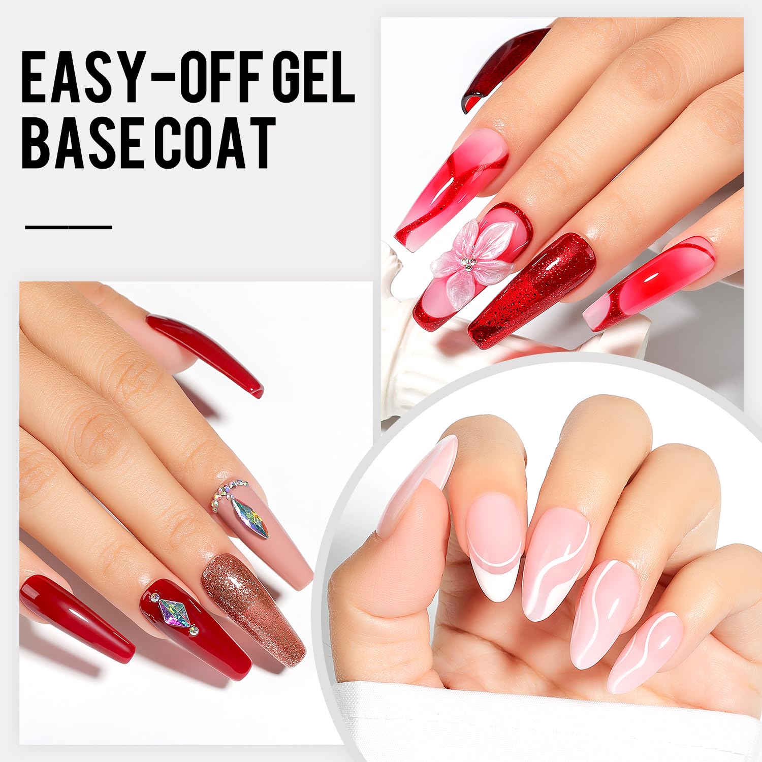 AIMEILI Peel Off Base Coat Gel Remove Półtrwały lakier do paznokci półtrwały lakier do paznokci Soak Off UV LED przezroczysty żel UV 10 ml