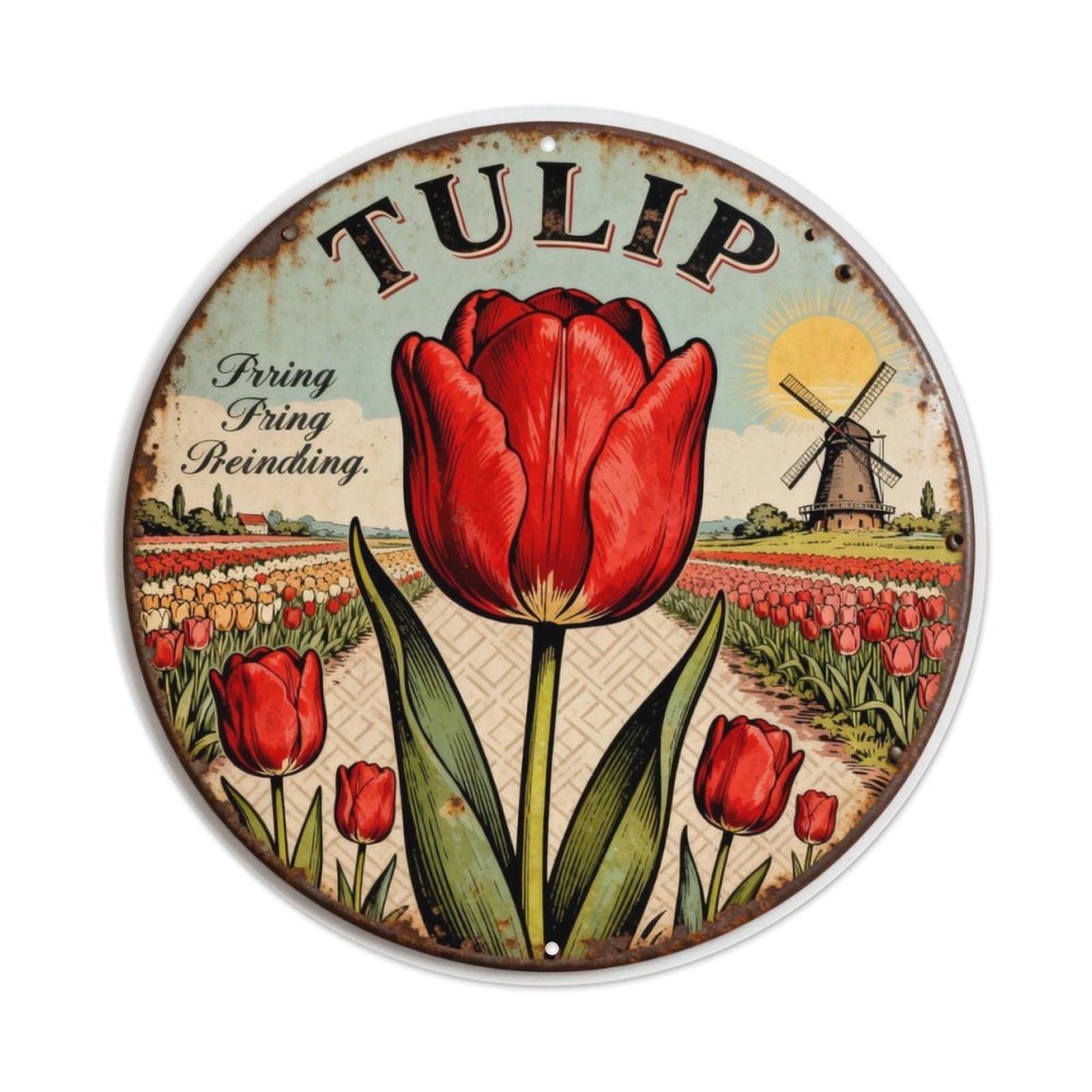 TULIP Metal Tin Sign Plaque