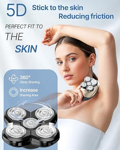 Miniatura 2 de Maquinillas de afeitar eléctricas para mujeres, afeitadora corporal recargable 5 en 1, removedor de pelo húmedo y seco impermeable, recortadora para