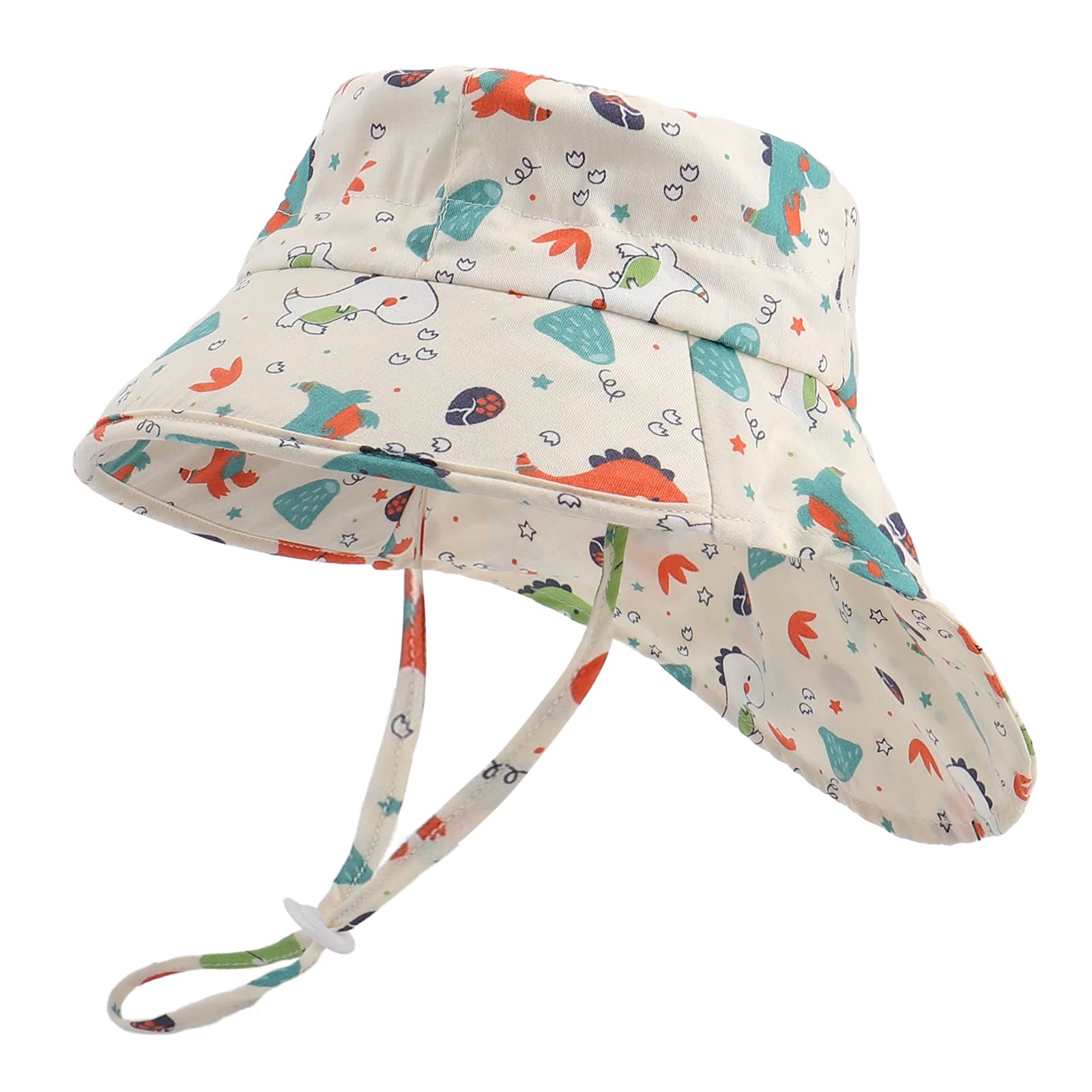 LACOFIA Gorro Proteccion Solar Bebé Sombrero Sol de Algodón Verano Niño Visera Ajustable para Playa/Piscina