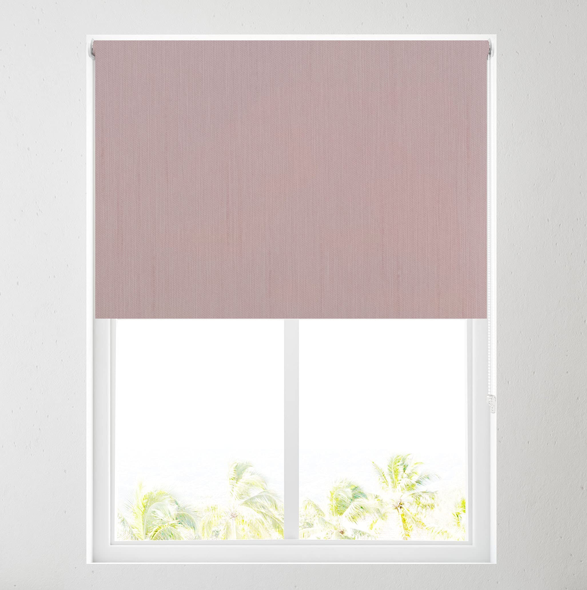 Barnes Blinds And Interiors Blush Pink Faux Silk Thermal Blackout Roller Free Cut To Size (6Ft (183Cm))