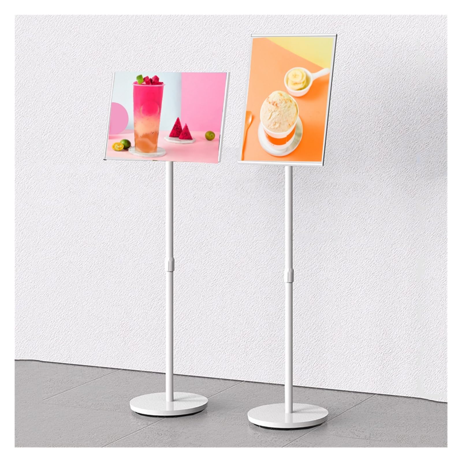 WIGSELBL Support de panneau sur pied en acrylique pour affiche, support réglable pour affichage vertical et horizontal (blanc, A3)