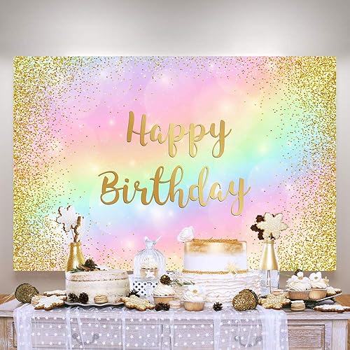 Miniatura 3 de Telón de fondo dorado de 5 x 3 pies con texto en inglés Sweet 16, Sweet 16 para niñas de 1 y 2 cumpleaños con texto en inglés Sweet 16, decoración